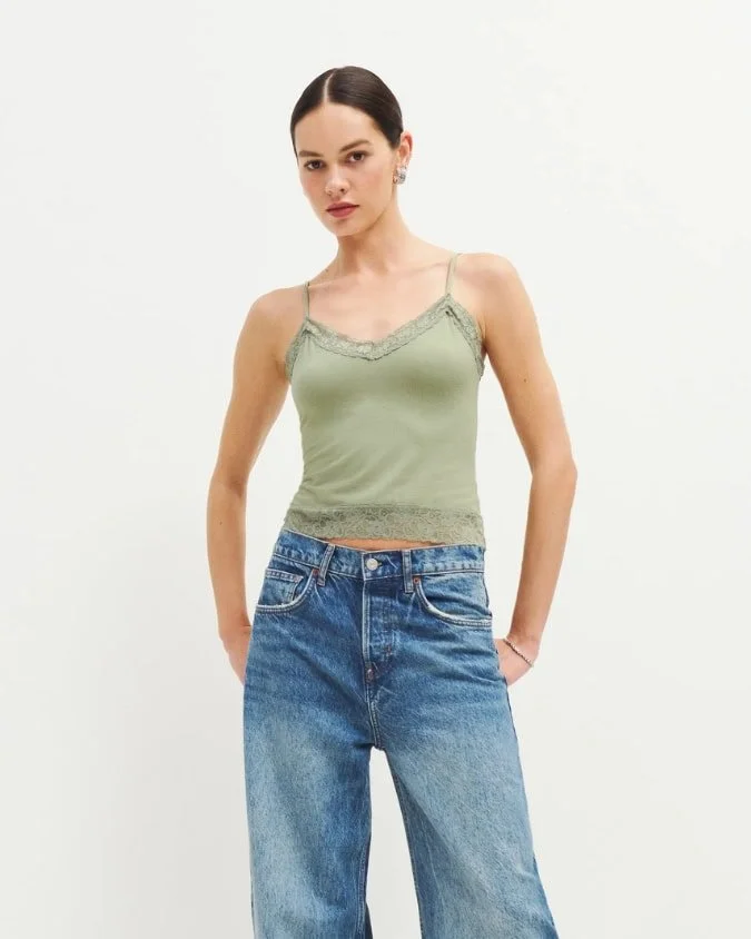 Green Lace Cami - $68.00