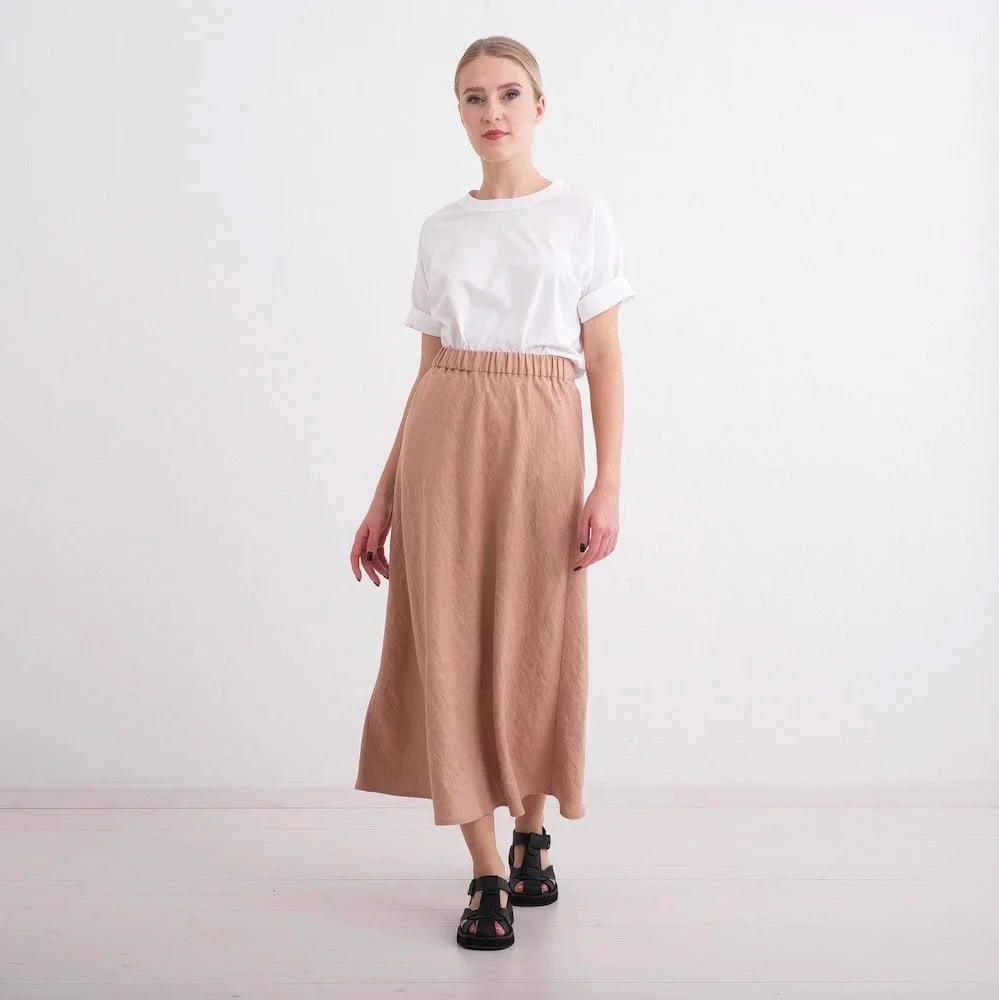 Blush Linen Skirt - $104.44