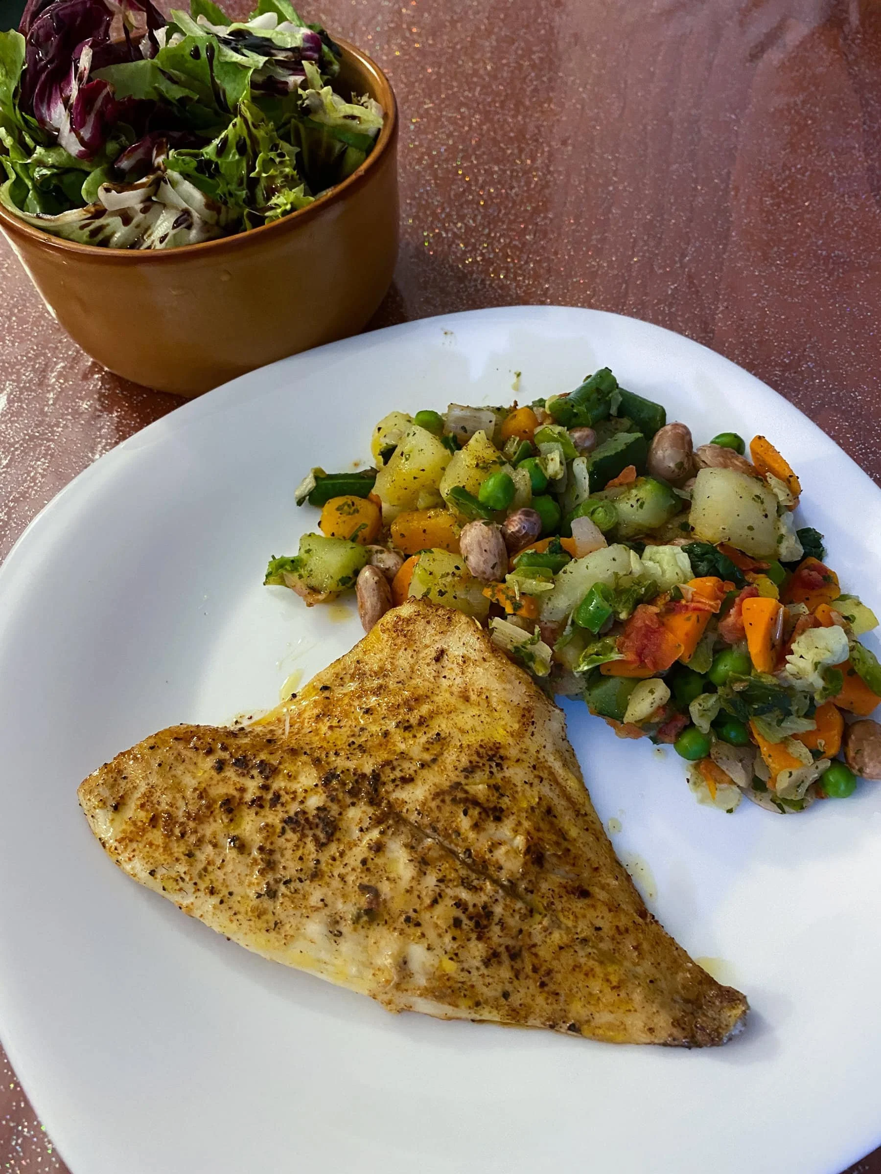 Fish + Veggies -> a meal I made with local ingredients
