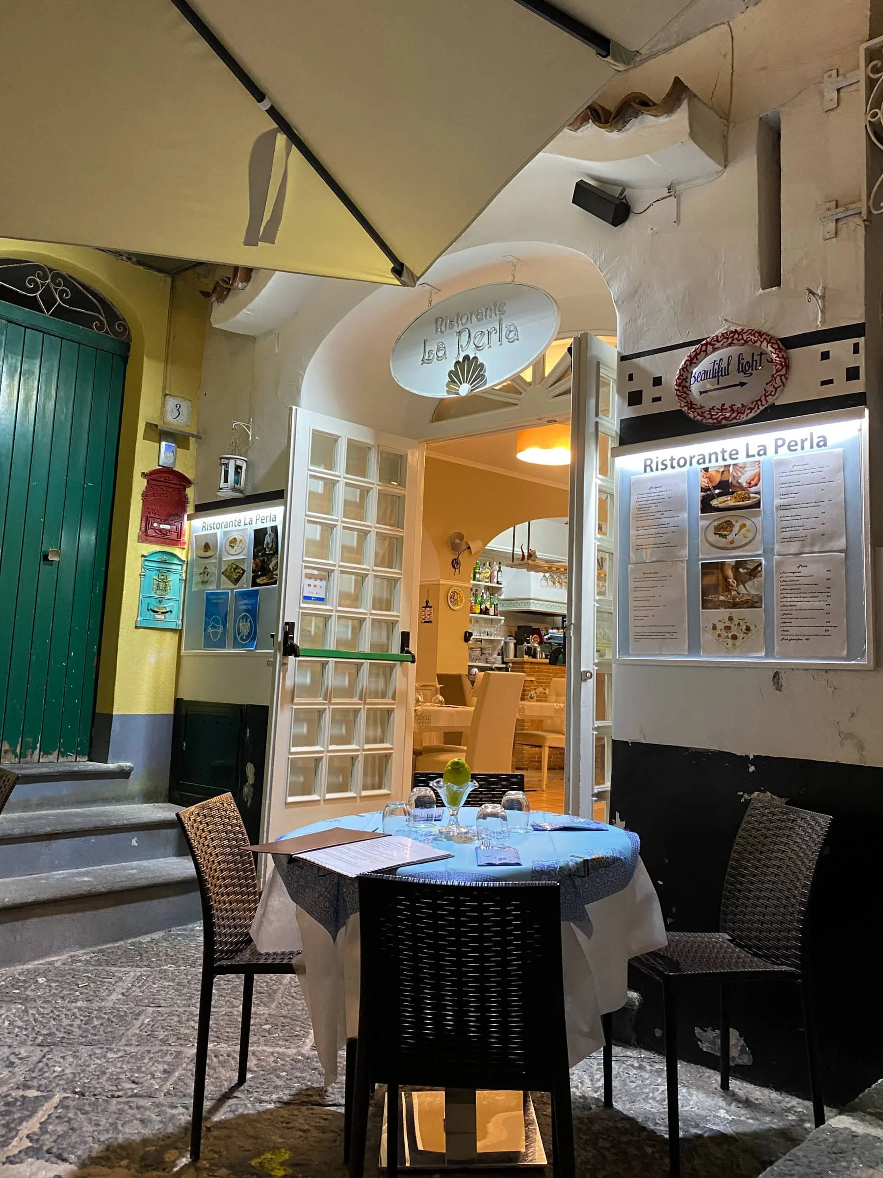 Late night dinner at La Perla.