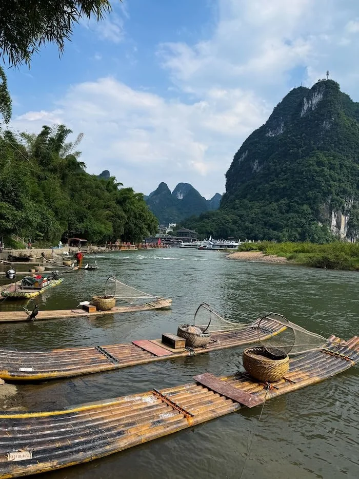 Bamboo rafts in Guilin.