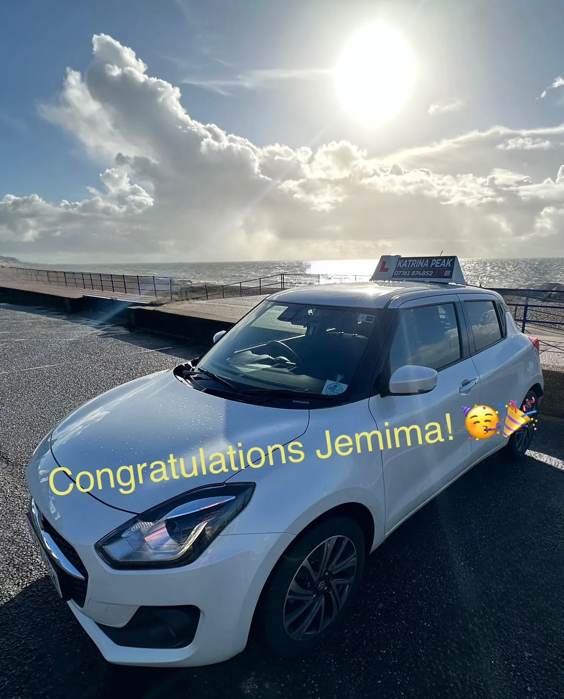 Huge congratulations to @jemimabyatt  on passing her driving test today first time with only two faults- amazing driving! Jemima took her own car to her driving test so I&rsquo;m excited that the next time I&rsquo;ll see her will most likely be on th