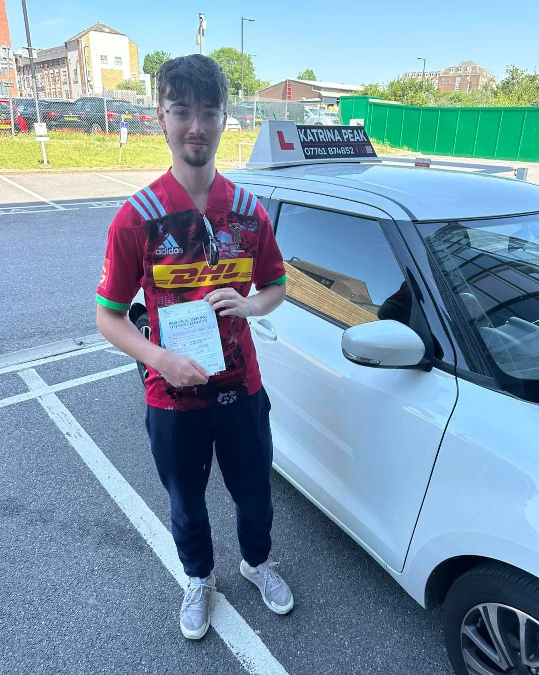 Huge congratulations to Andrew passing his driving test in 36&deg;c, that was a warm one! 🥵 I&rsquo;ve loved sharing your driving journey with you and feel proud of your achievement today! Well done Andrew, enjoy celebrating- you deserve it! 🥳🎉🚗?