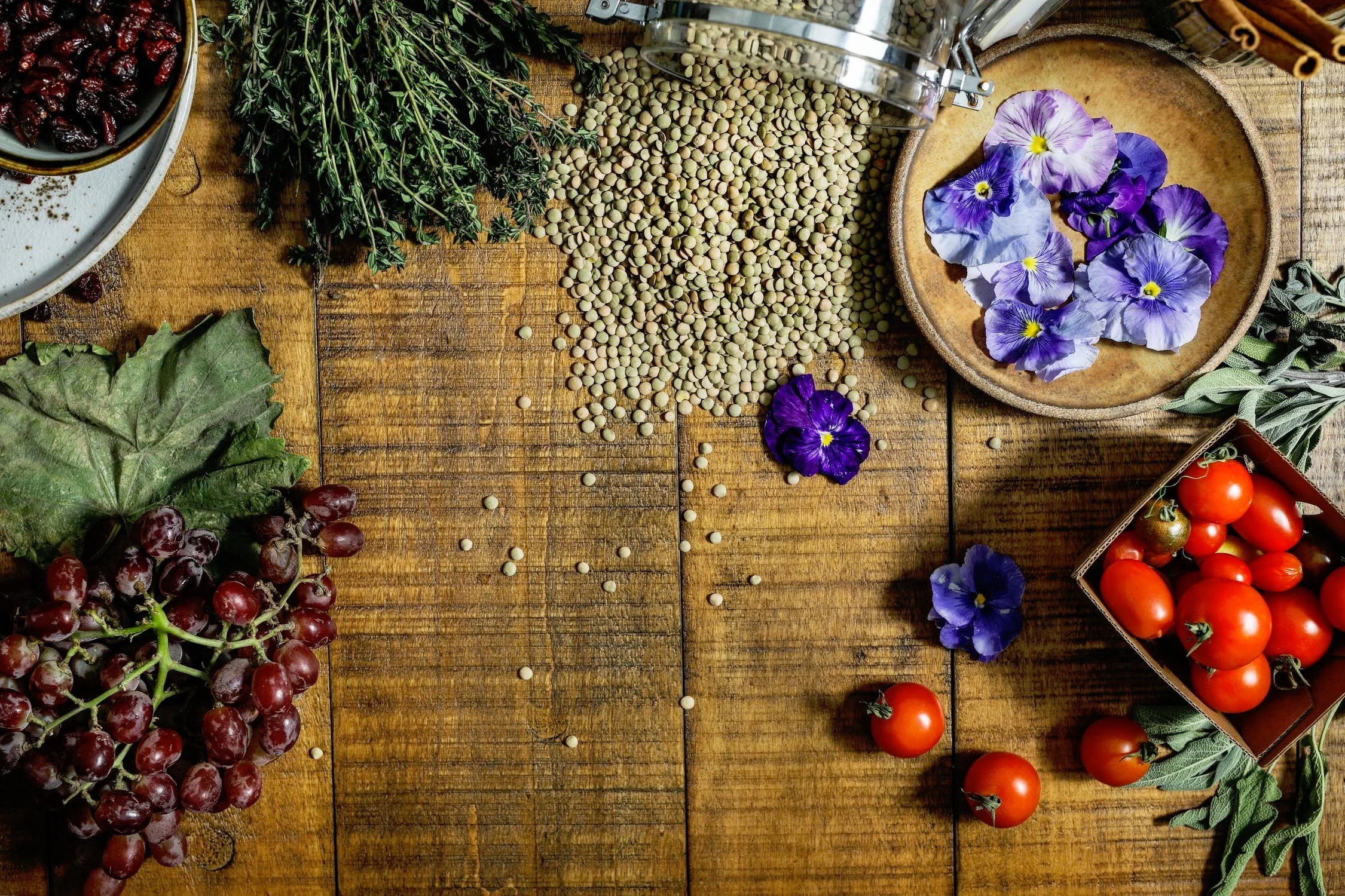 Banner Fruit Herbs Beans Pansies.jpg