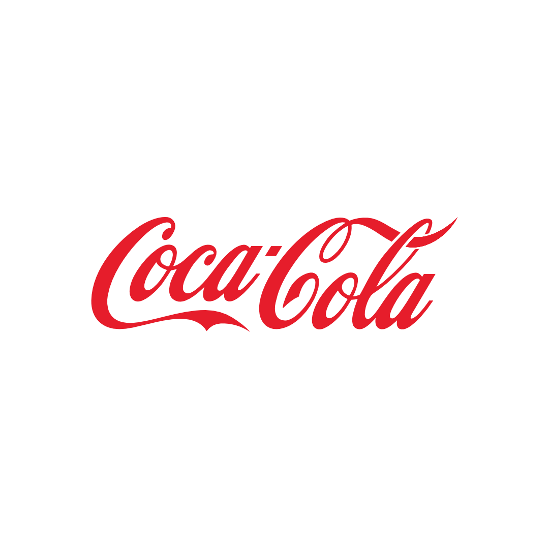 Coca-Cola logo with red cursive text on a black background.