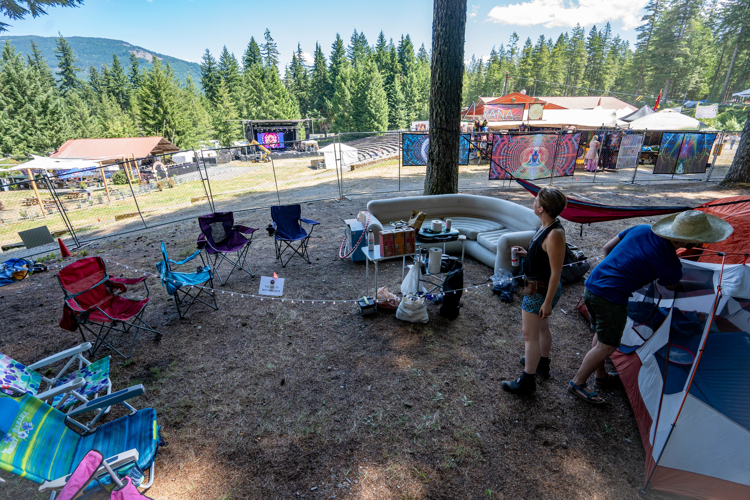  The Main and Cabin stages visible from camp. 