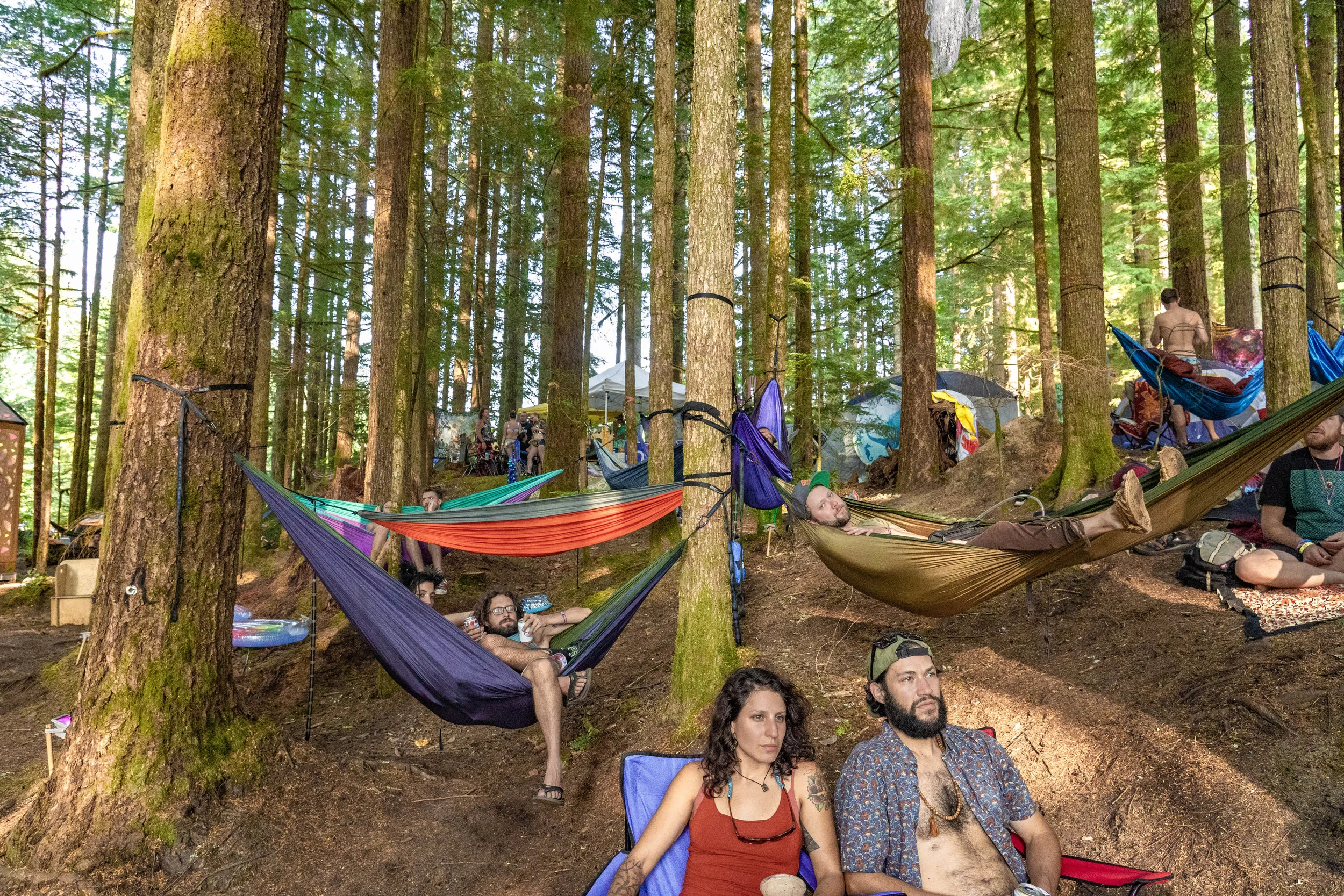  A plethora of hammocks at Forest Stage. 