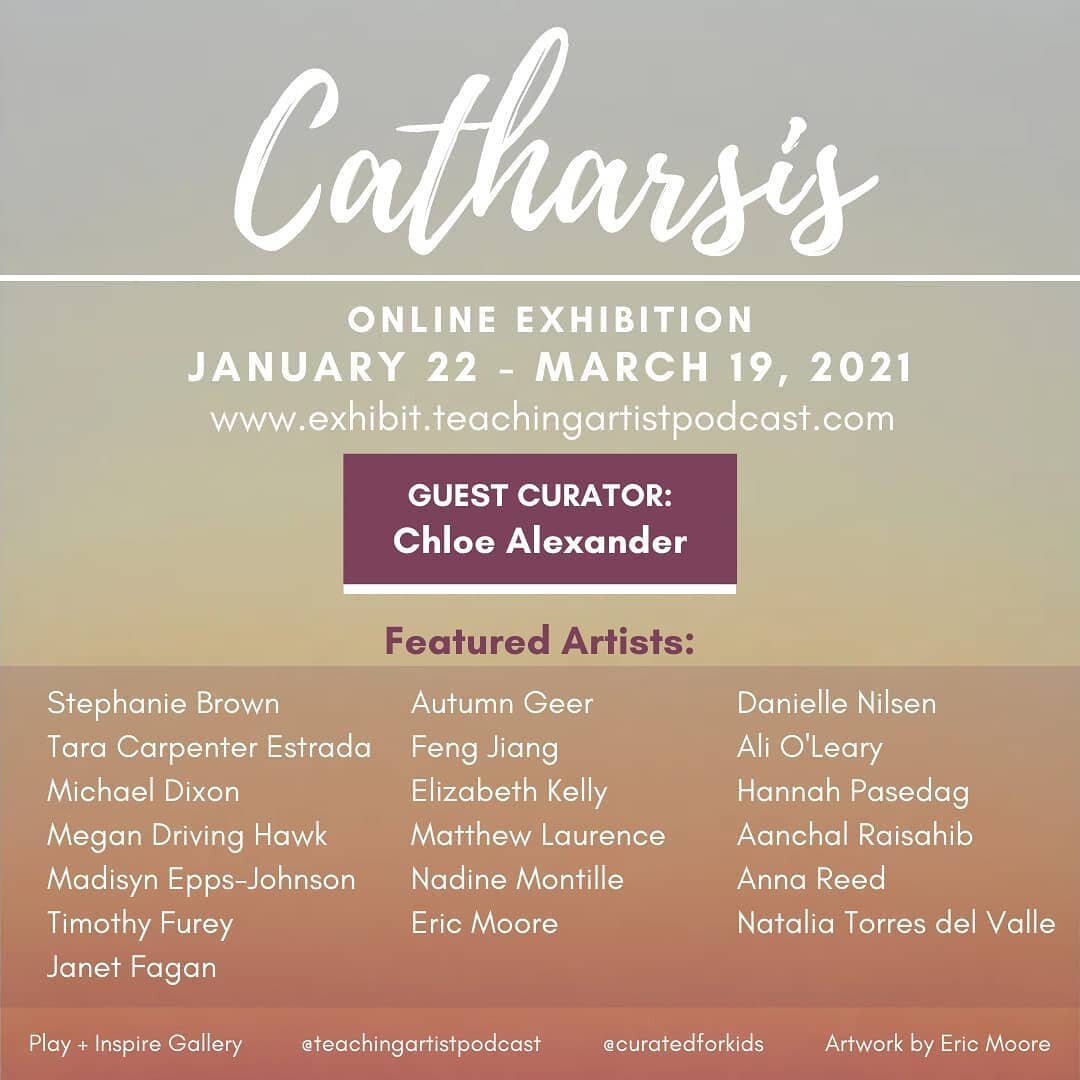 1st Exhibition of the new year is VIRTUAL and opens up this Friday,  January 22nd and will run through March 19th

Exhibition by @teachingartistpodcast
And @curatedforkids

Juried by the notable @thehaplessprintmaker 

&ldquo;Catharsis&rdquo; Online 
