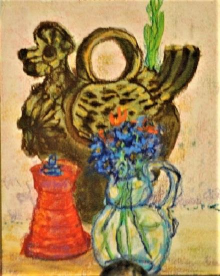 Still life with violets