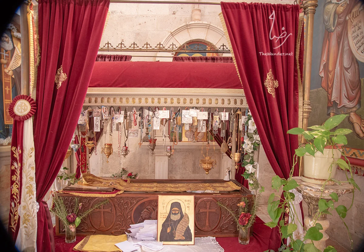 Saint Philoumenos (Hasapis) of Jacob's Well Archimandrite Philoumenos was the custodian of Jacobs well. In November 1979 a group of fanatical Zionists came to the Monastery of Jacob’s Well, claiming it as a Jewish holy place and demanding that all crosses and icons be removed. A week later the priest was tortured and hacked to death by a settler. Philoumenos was canonized as a saint in 2009.
