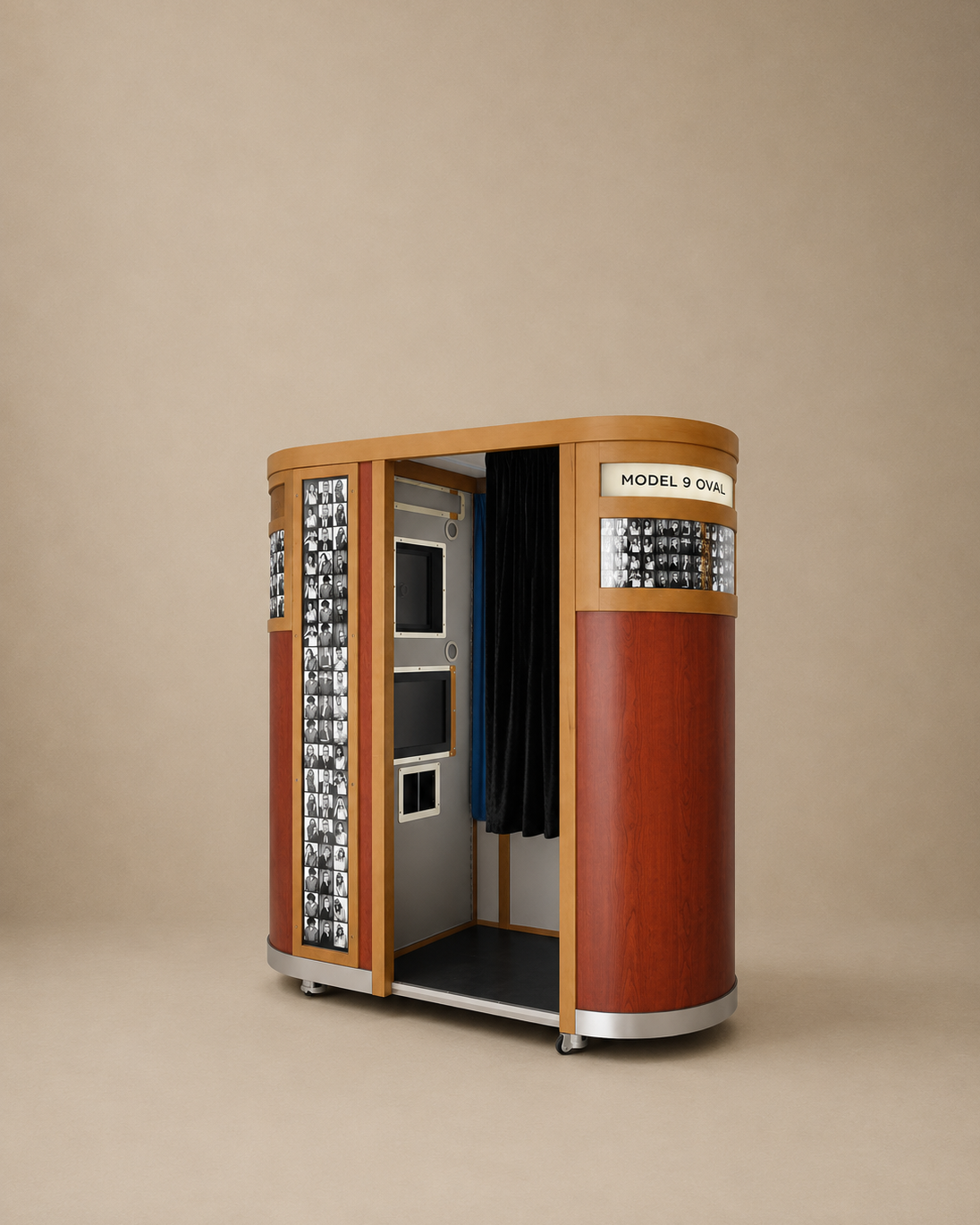 PhotoWorks Model 9 Oval photo booth on a light background