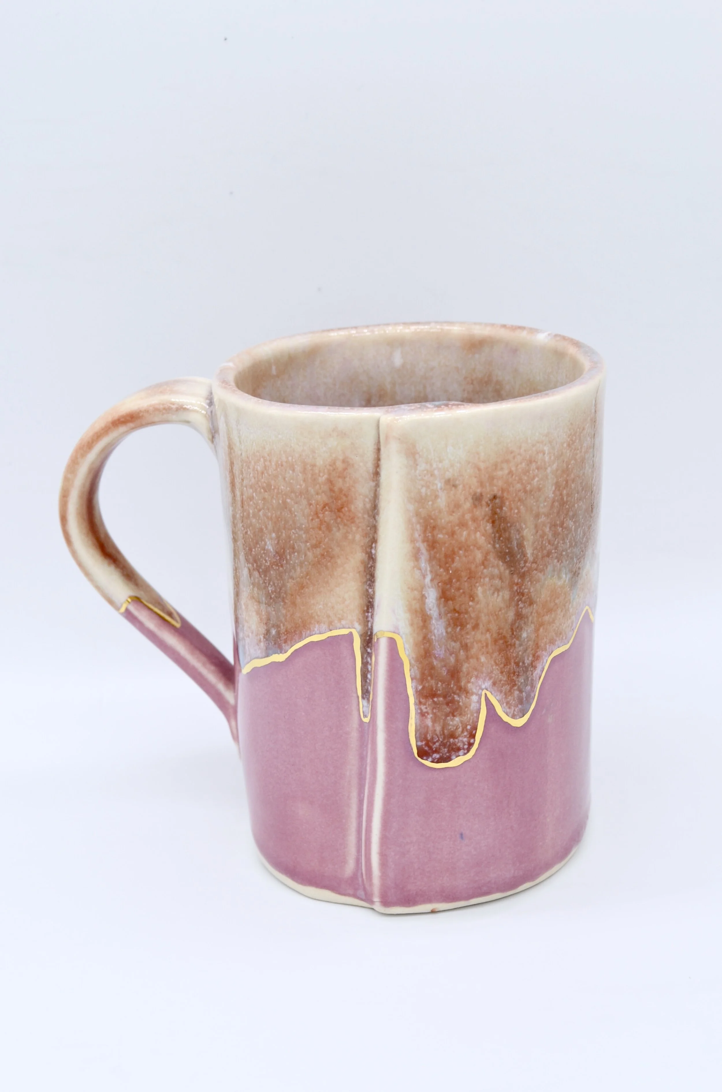 SOLD OUT-Pink and Gold Slab Mug