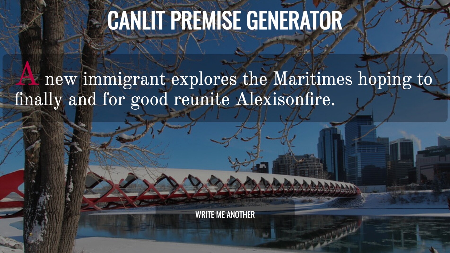 Find Inspiration with the CanLit Premise Generator