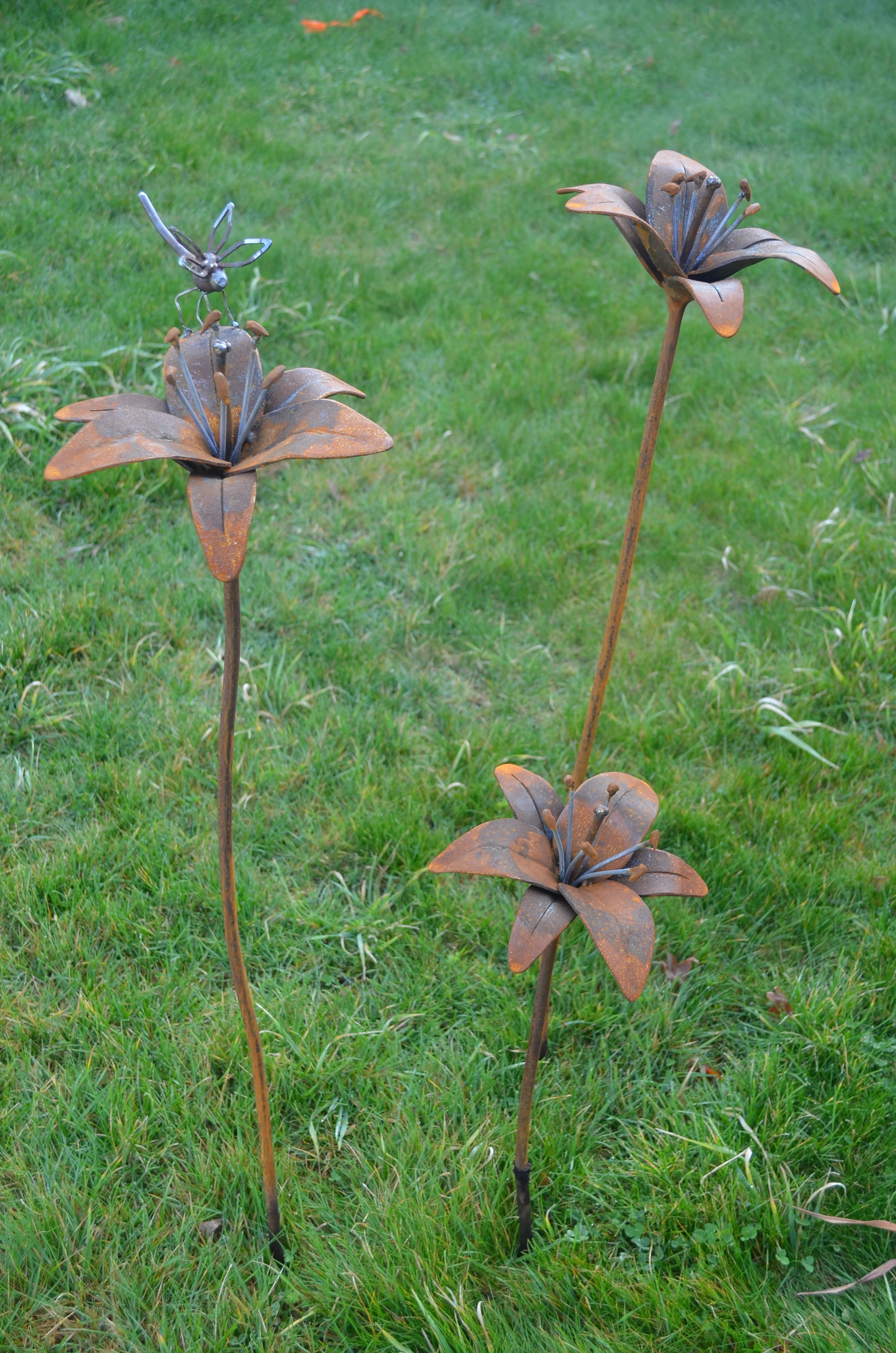 Corten steel 3D Lilies