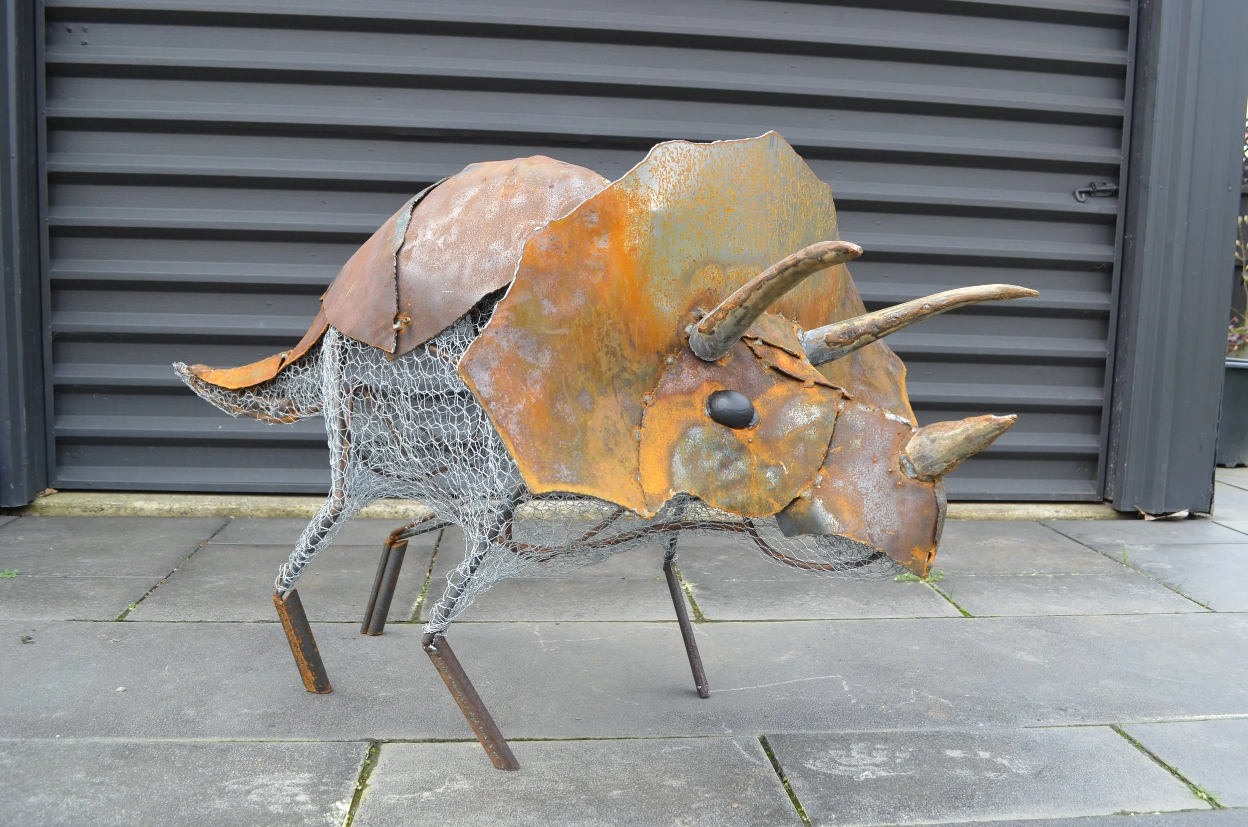 Mesh and Corten Triceratops 