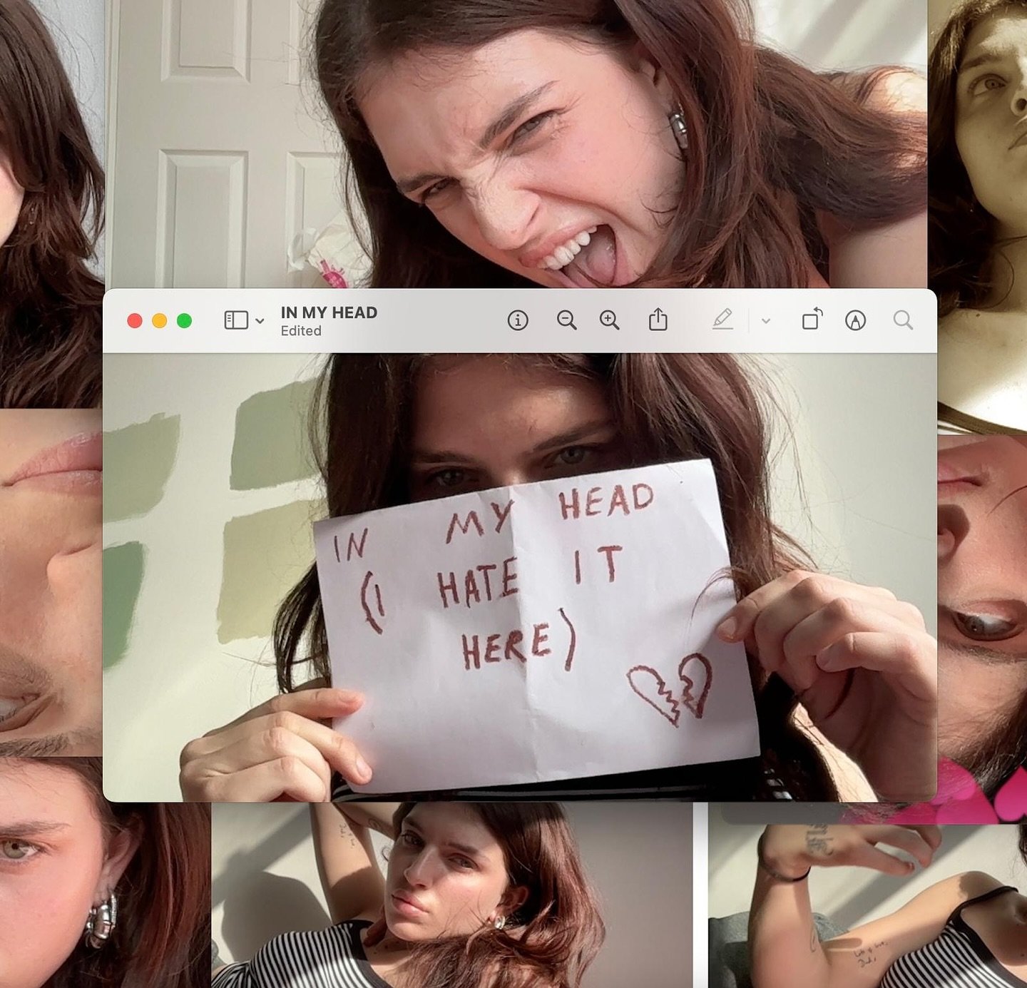 @maemuller - In My Head (I Hate It Here). Mae is a goddess and one of my favourite people to write with. We made this with legends @autumnmariemusic @digitalfarmanimals go stream it before your next spiral 💕