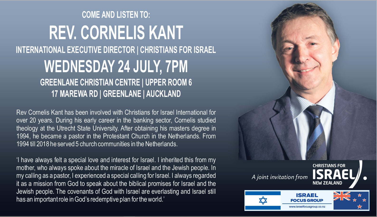 Rev Cornelis Kant CFI