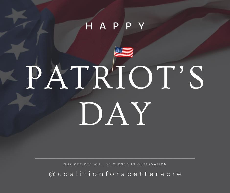 Our office will be closed in an observation of the Patriots&rsquo; Day holiday.