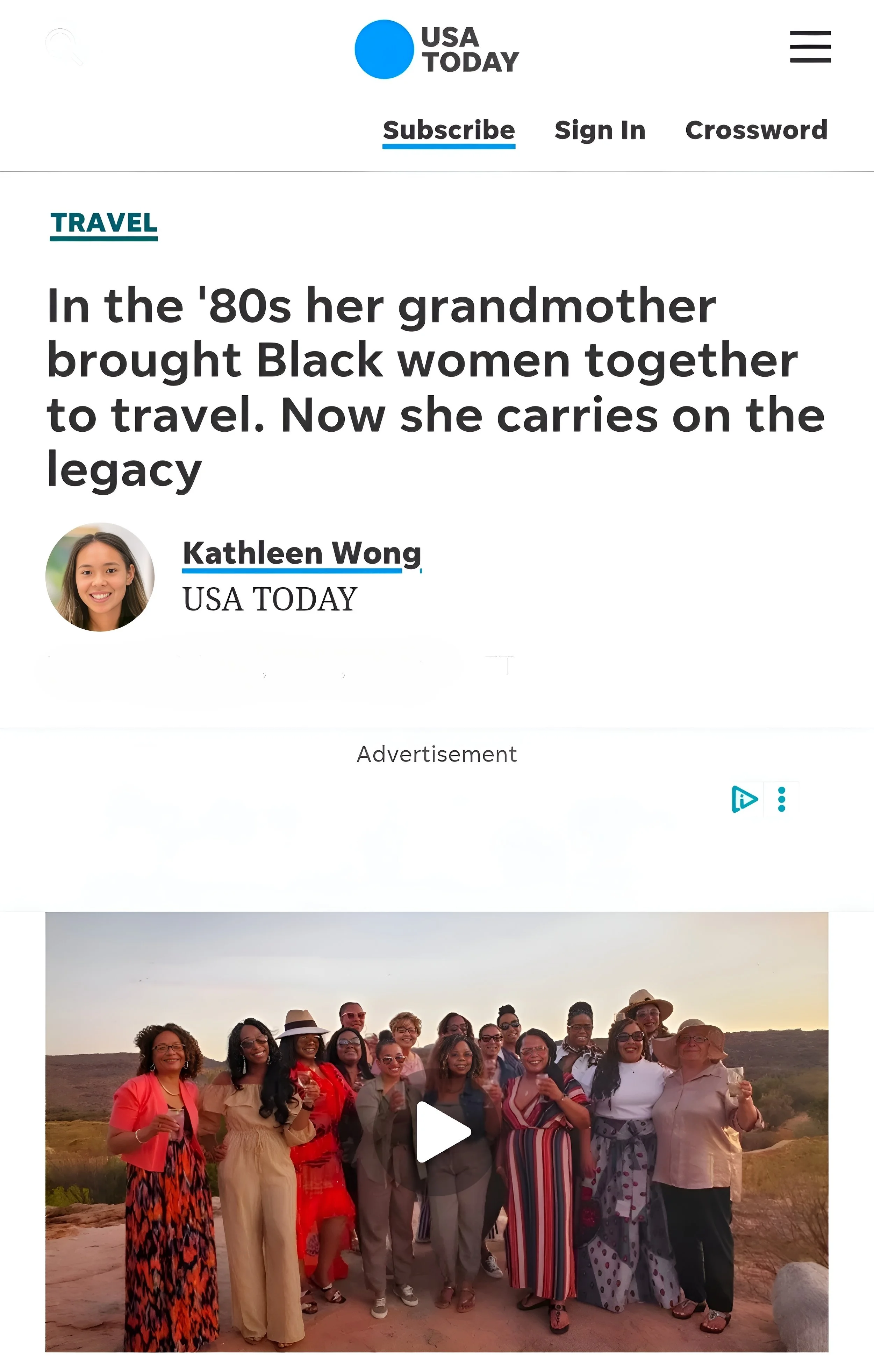 Image captures Pink Girls Run The World travel services featured in USA Today.