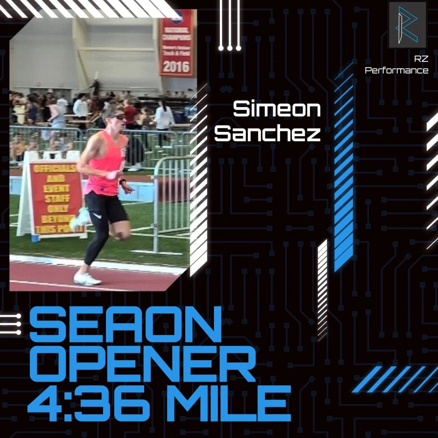 Great opener for @simeon_sanchez08 He picked up right where he left off last outdoor season. HUGE things coming from this kid this year. #rzperformance #rzperformancetraining #personaltraining #speedtraining #strengthandconditioning #indoortrack #spe