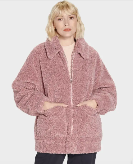 teddy bear jacket pink