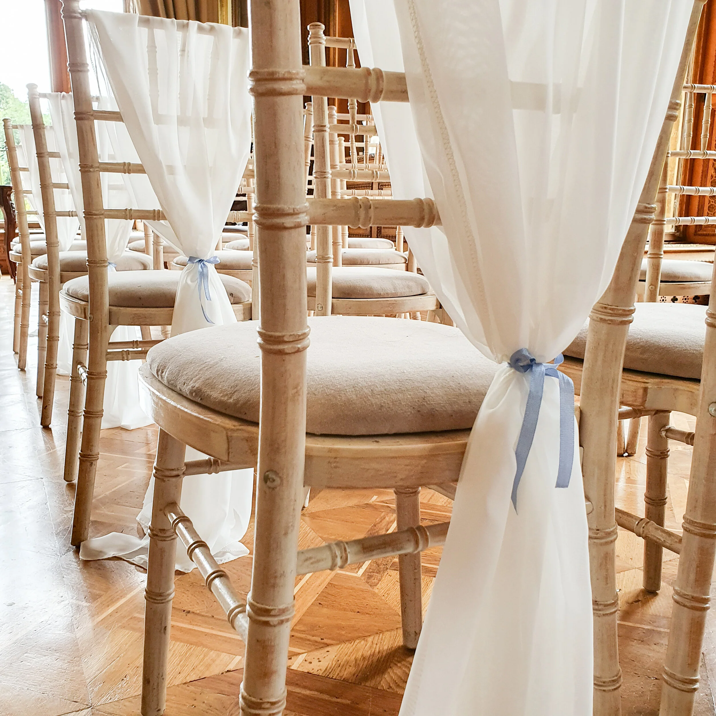 Ceremony End of Aisle Chair Décor Chiffon Drape