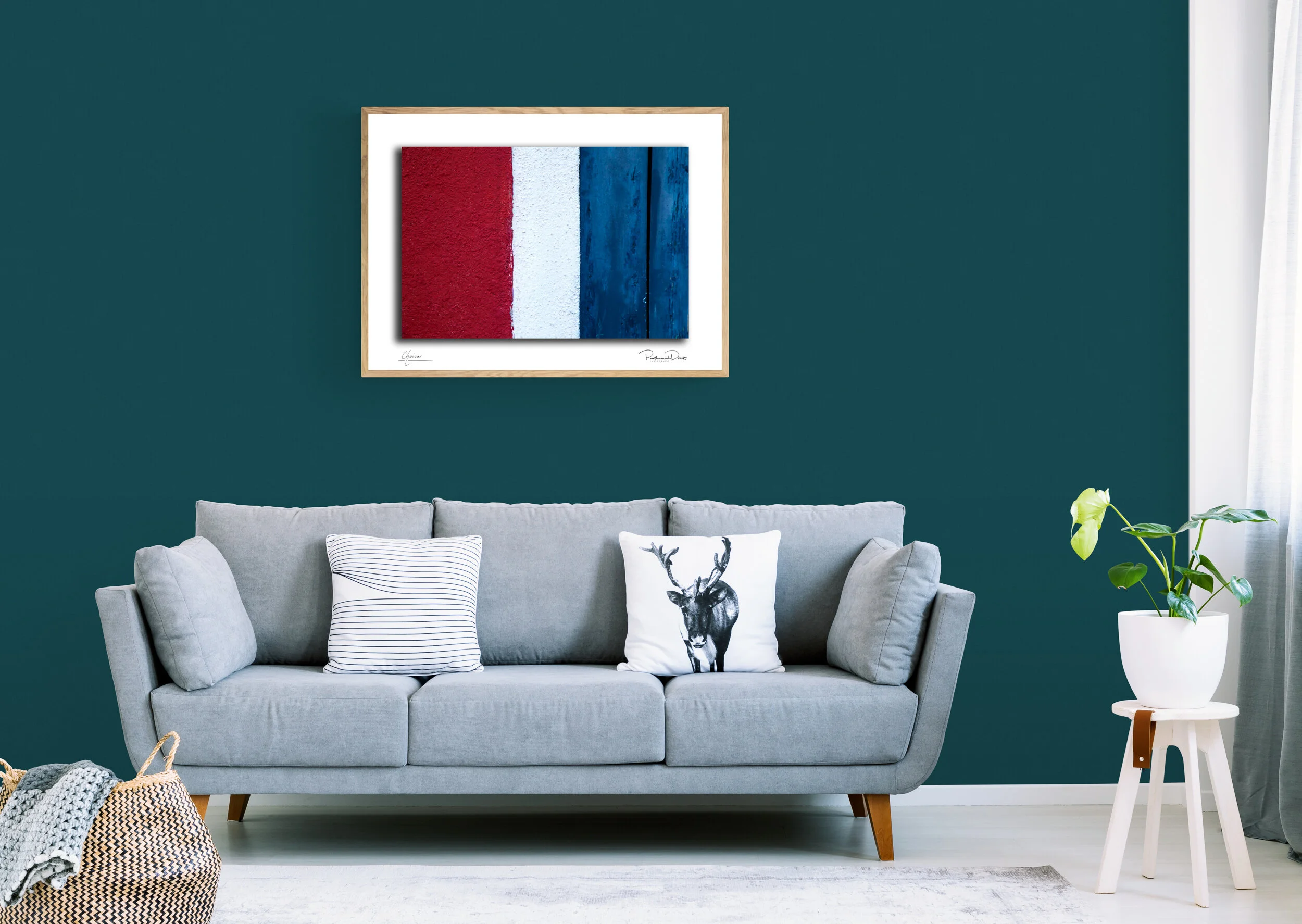 COLOUR PATTERNS ON WALL FINE ART PRINT BY PRATHAMESH DIXIT WOOD FRAME