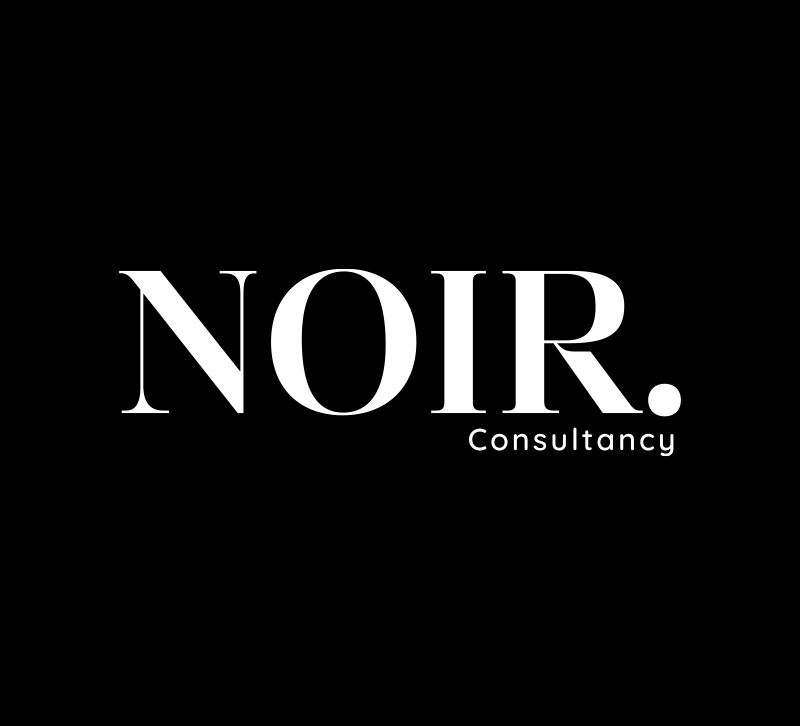 Black background with the white text "NOIR." and smaller text "Consultancy." underneath.