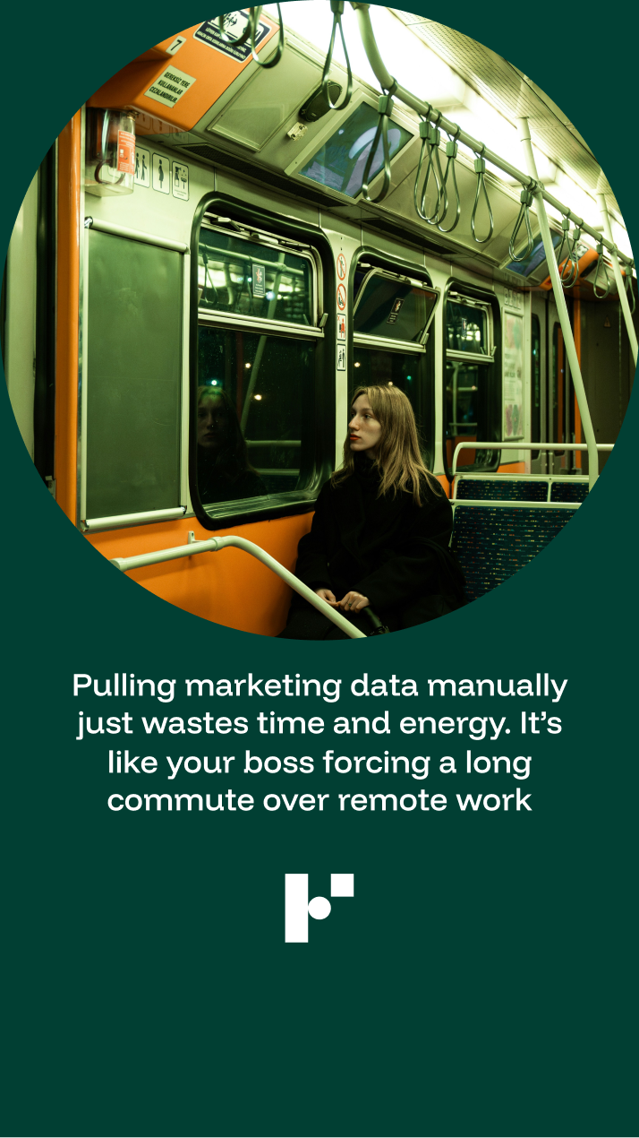 A young woman with light brown hair and red lipstick sitting alone on a subway train at night, looking out the window, with overhead handrails and advertisements in the background.