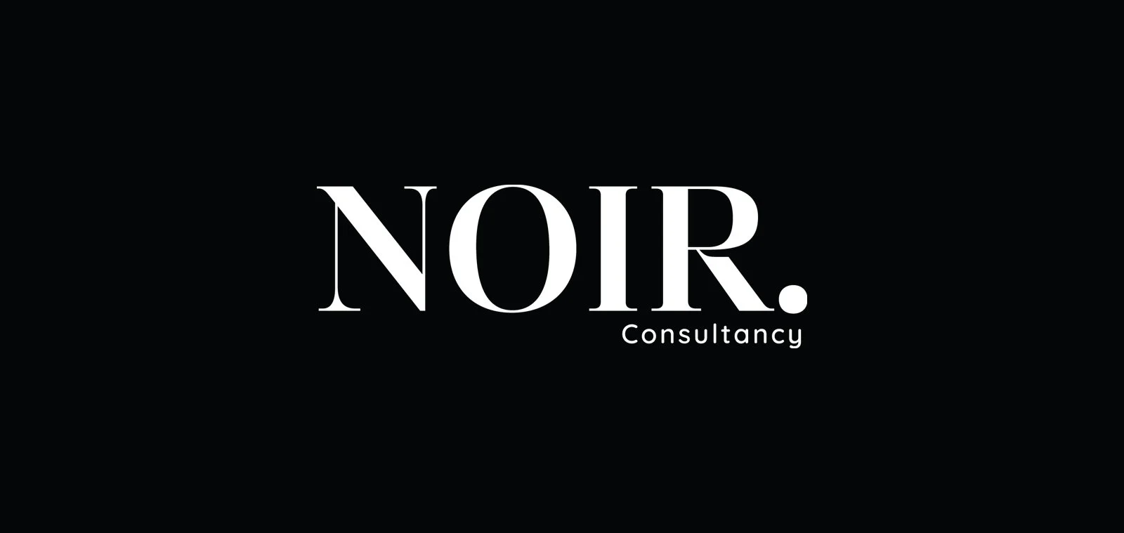 Black background with white text reading "NOIR. Consultancy".