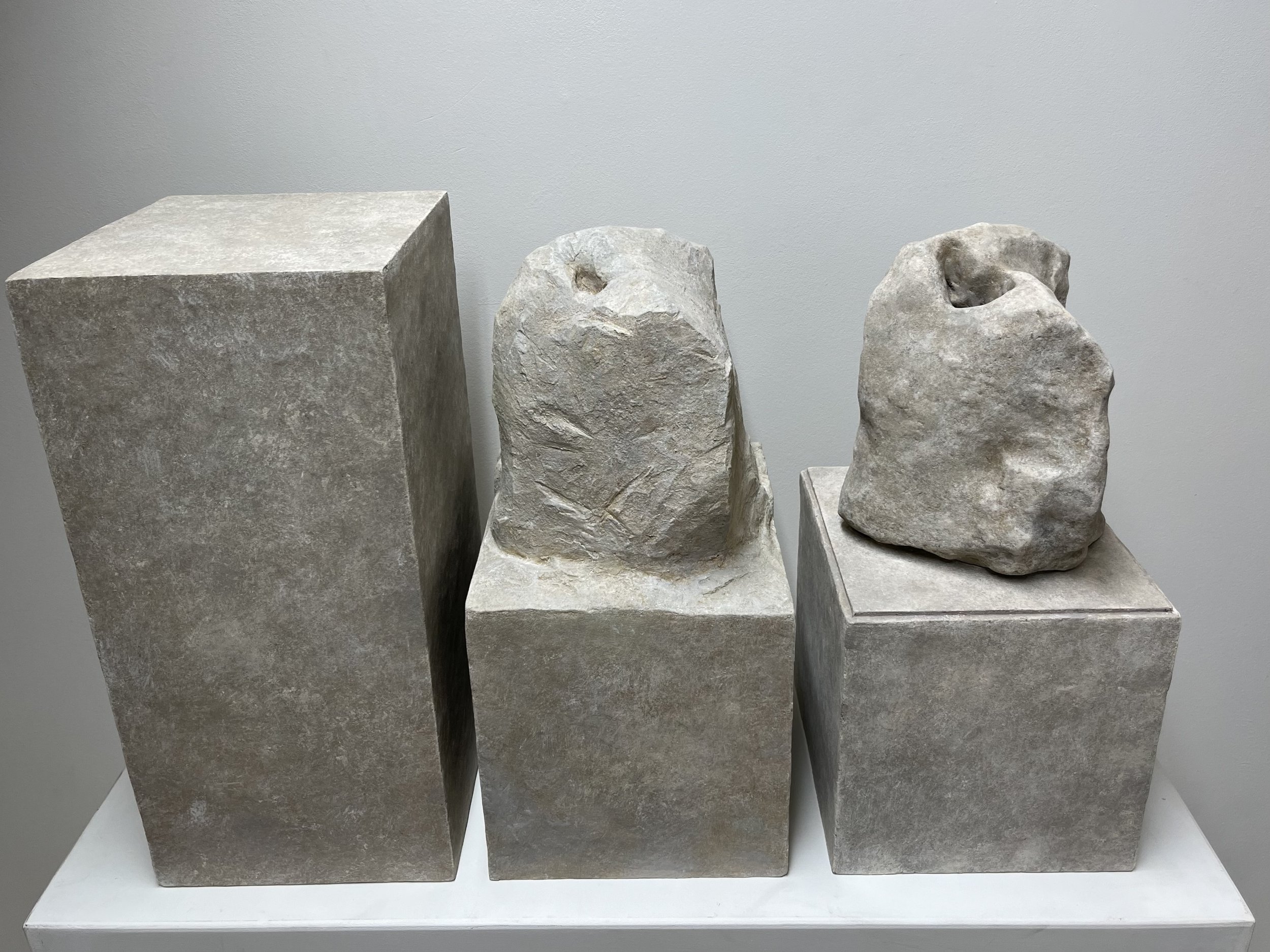 Stone sculpture in three stages