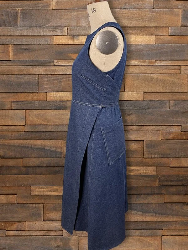 knee length dresses for ladies Leo Pinafore Dress EXPANSION PATTERN – By Hand London main image 0