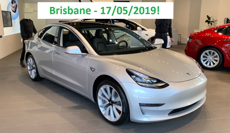 The Model 3 now in the Tesla Showroom Brisbane