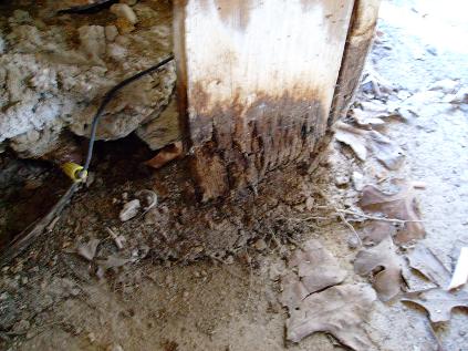 Wood To Earth Contact At Crawlspace Access Creates An Invitation For Termites at Birmingham Home