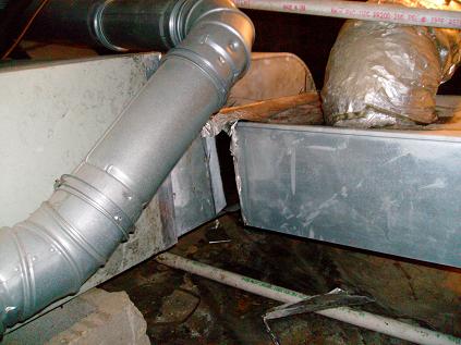 Open Plenum Blowing Heated And Cooled Air Directly Into Crawlspace