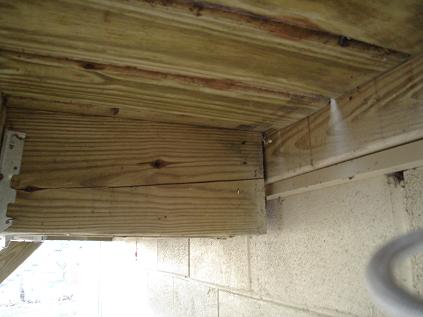 Improper Ledger Board Causing Joist To Split From Pressure