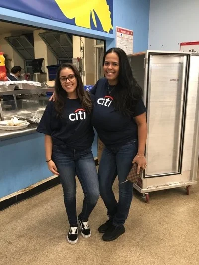 Kimberly (Academy of Finance and Enterprise) and Christy (Citigroup)