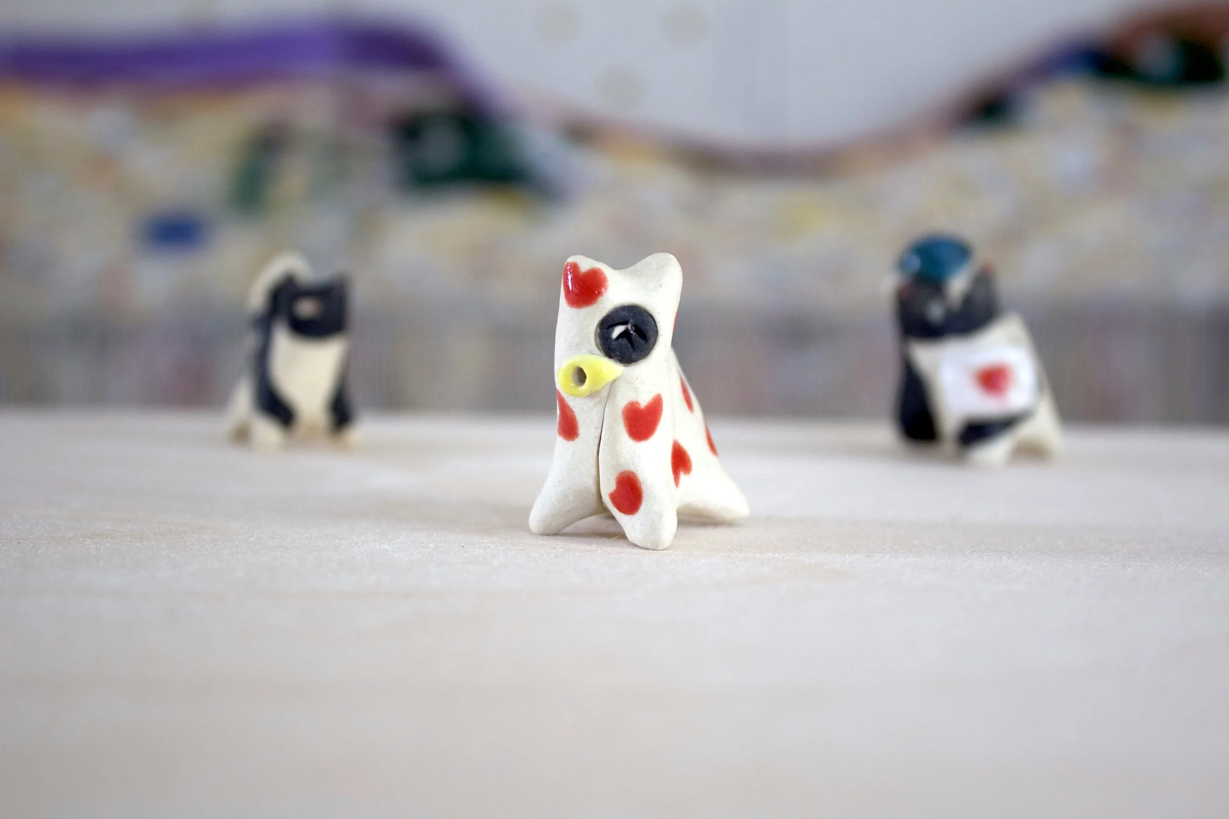 Tuxedo in Heart Onesie No. A - Themed Cat Sculpture
