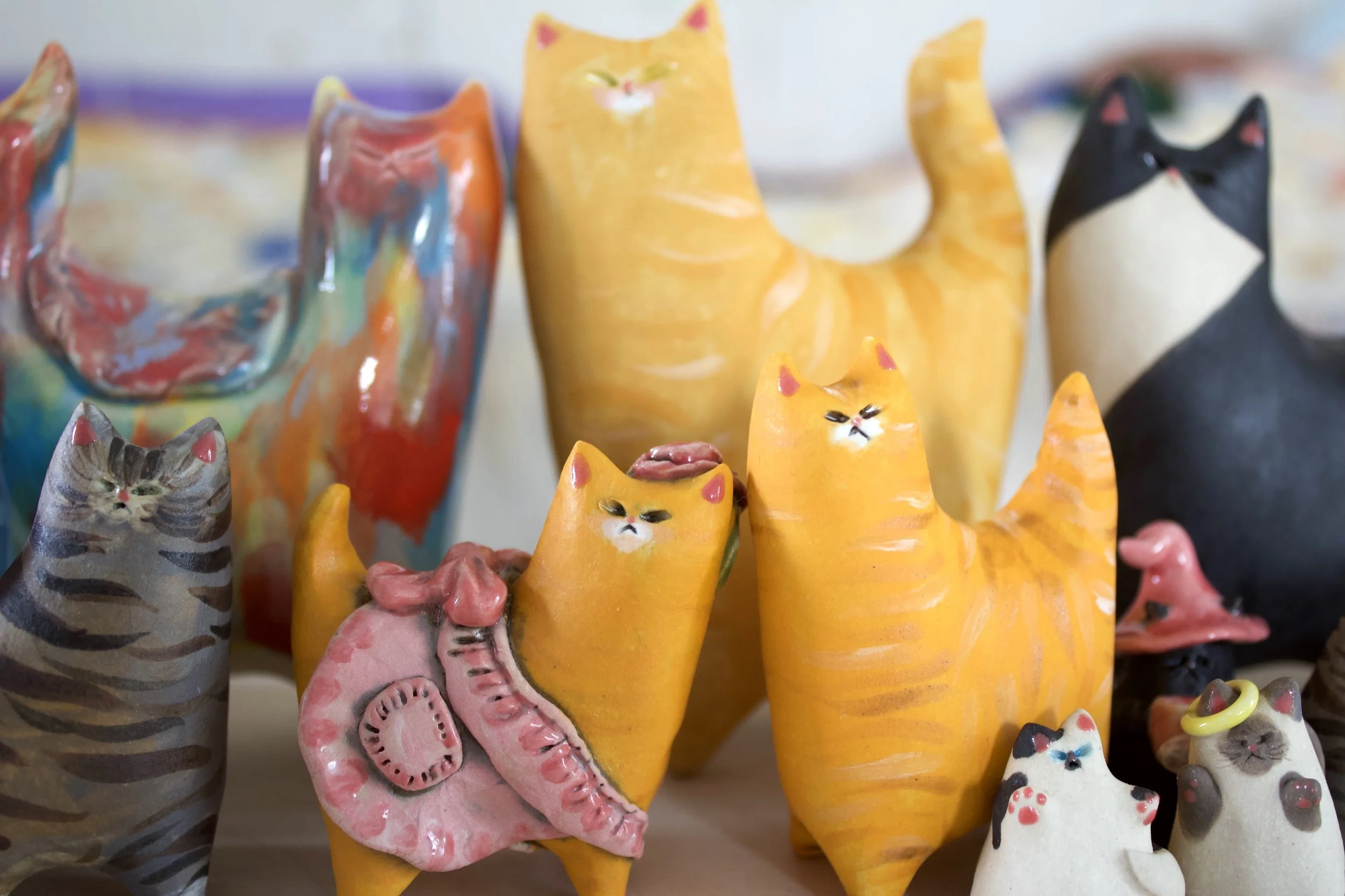 Handmade medium ceramic cat sculpture collection by Ruth Irving Studio.jpeg