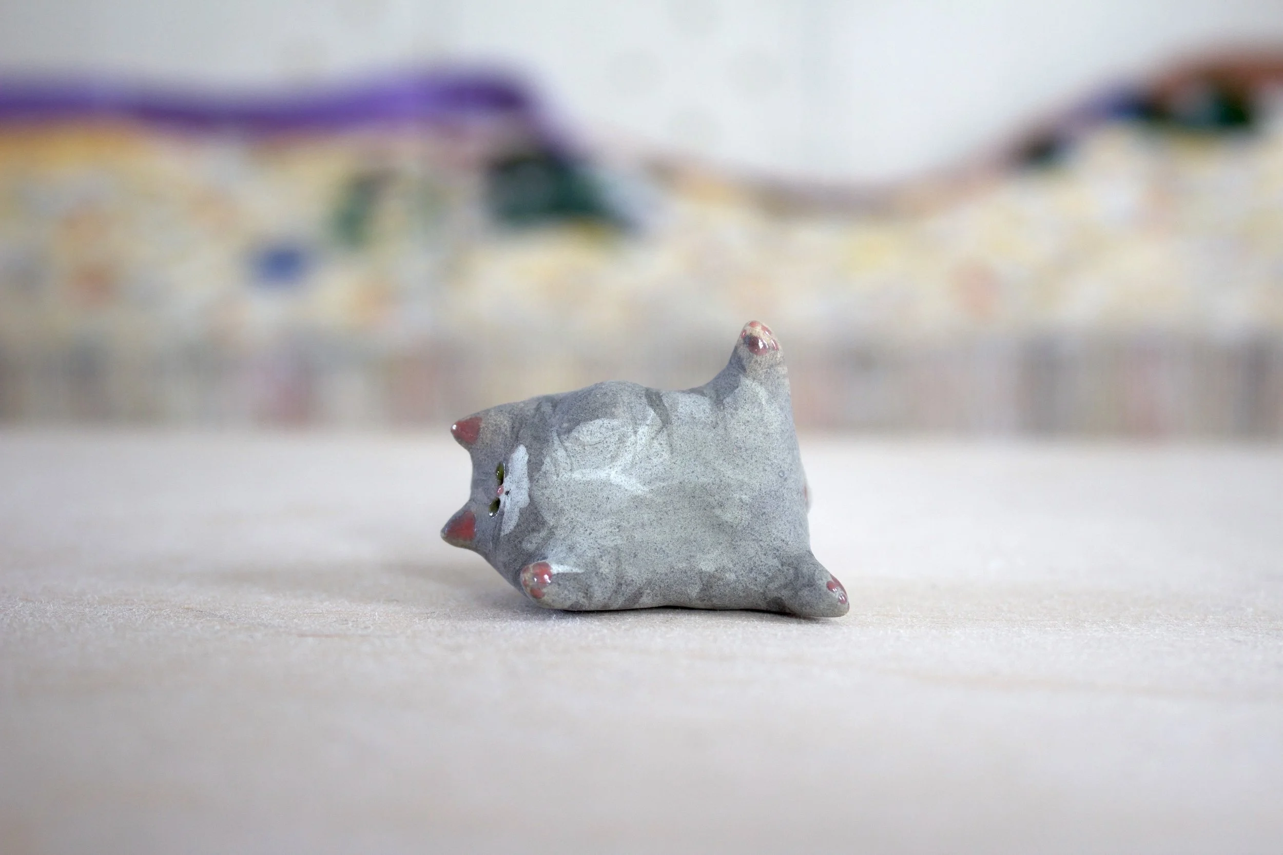 Gray Tabby Tripod – Handmade Cat Sculpture