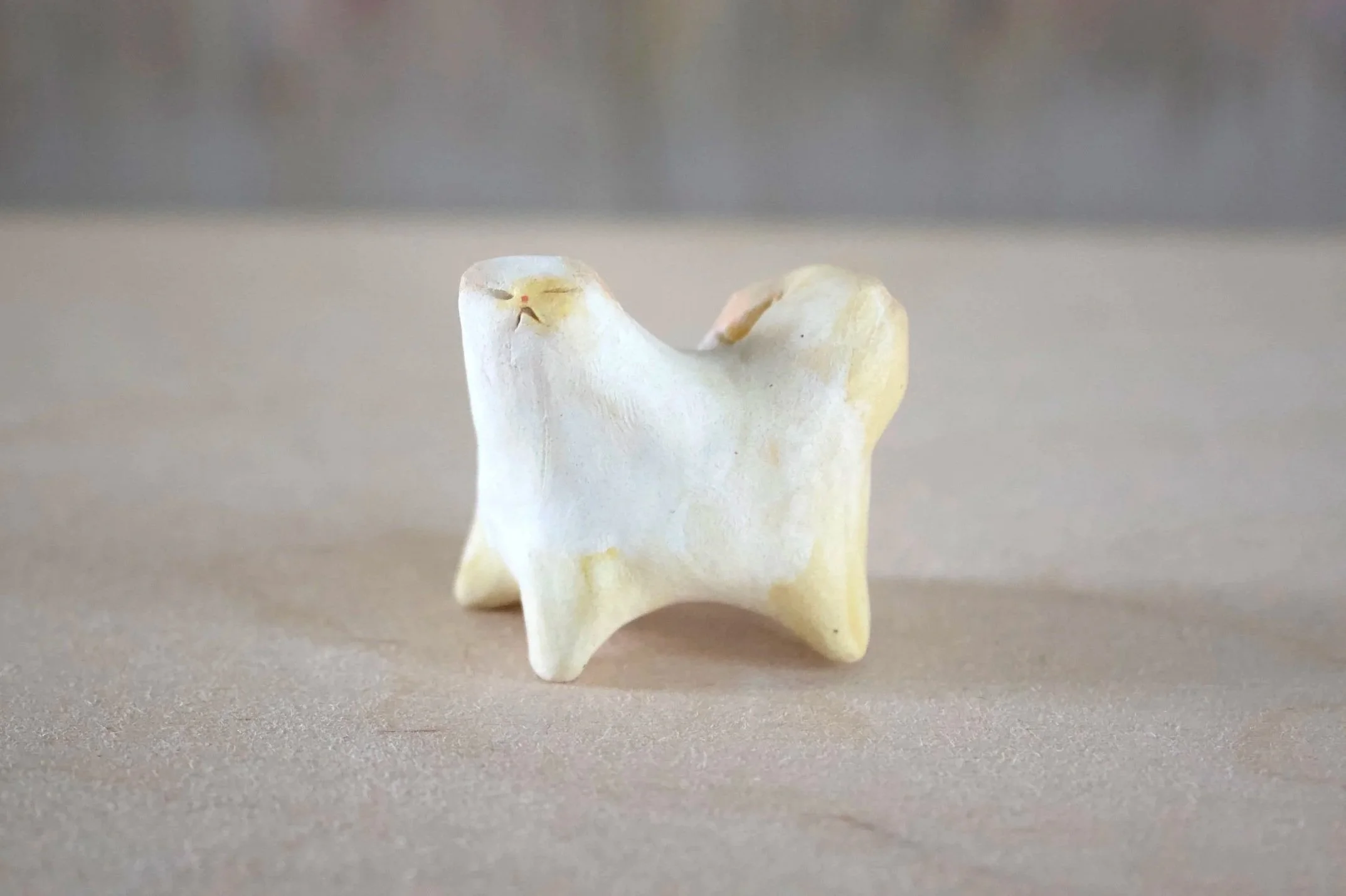 Siamese Cat Flame Point No. K - Classic Cat Sculpture with Food Bowl
