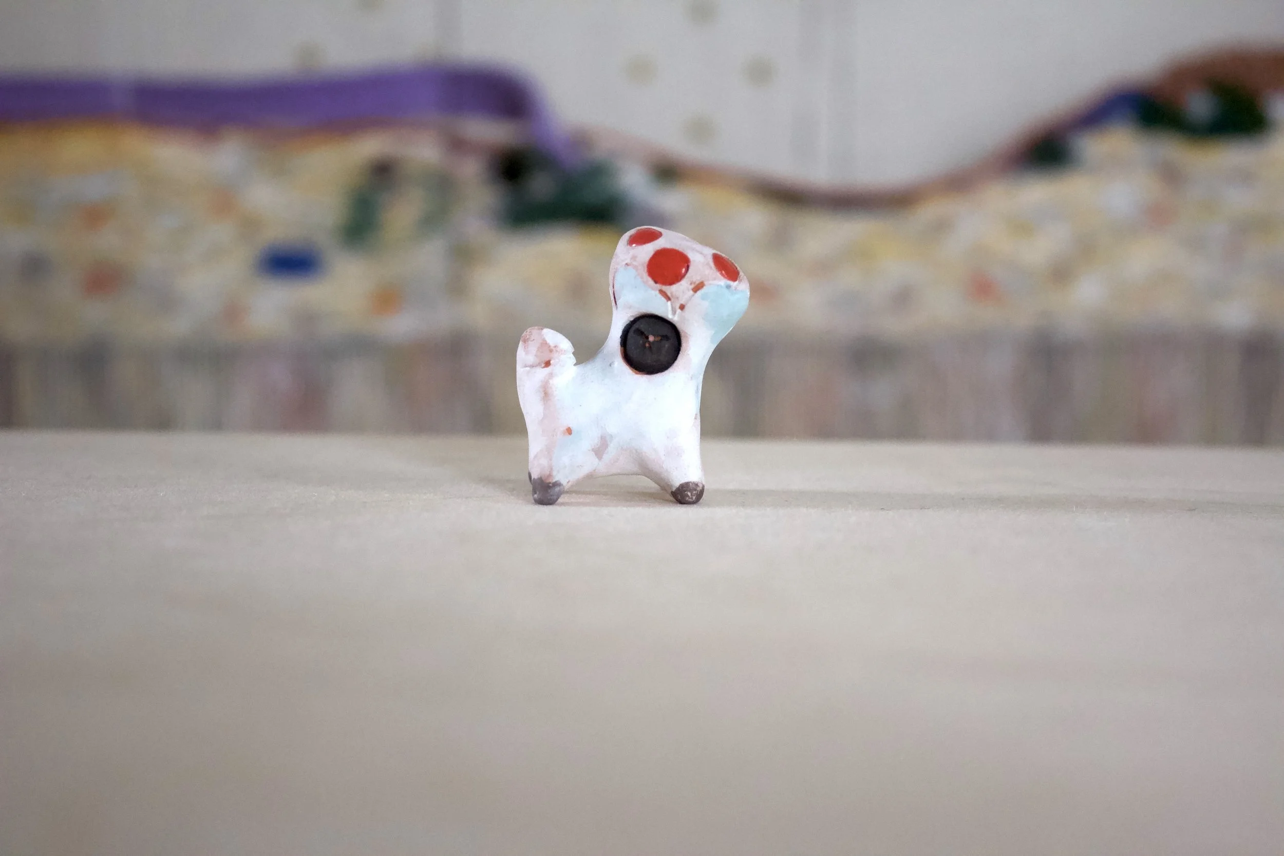 Black Cat Fly Agaric Mushroom - Cat Sculpture with Food Bowl