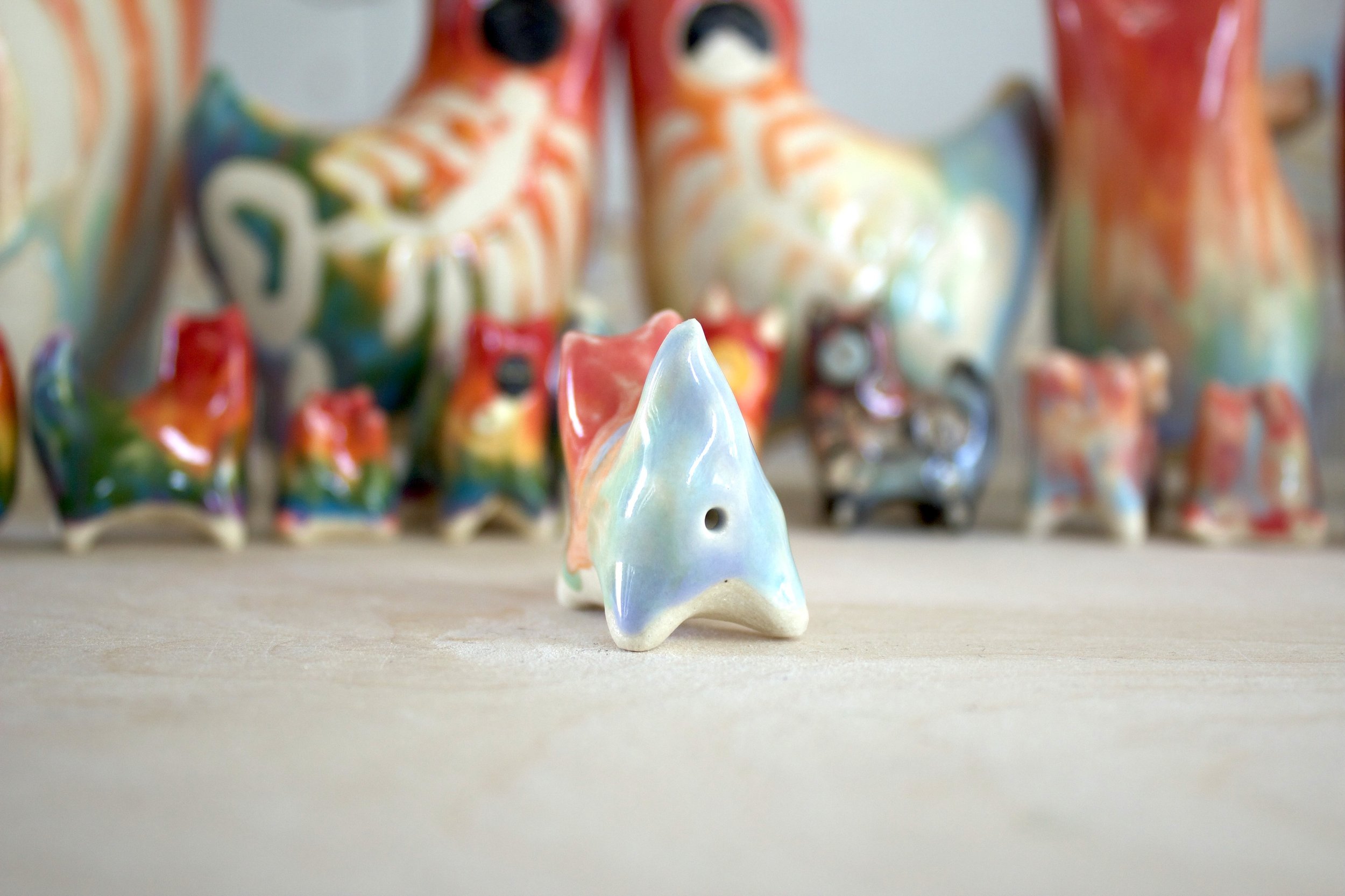 Back view of Pastel Rainbow Cat No. 2 showing soft pastel rainbow details.jpeg