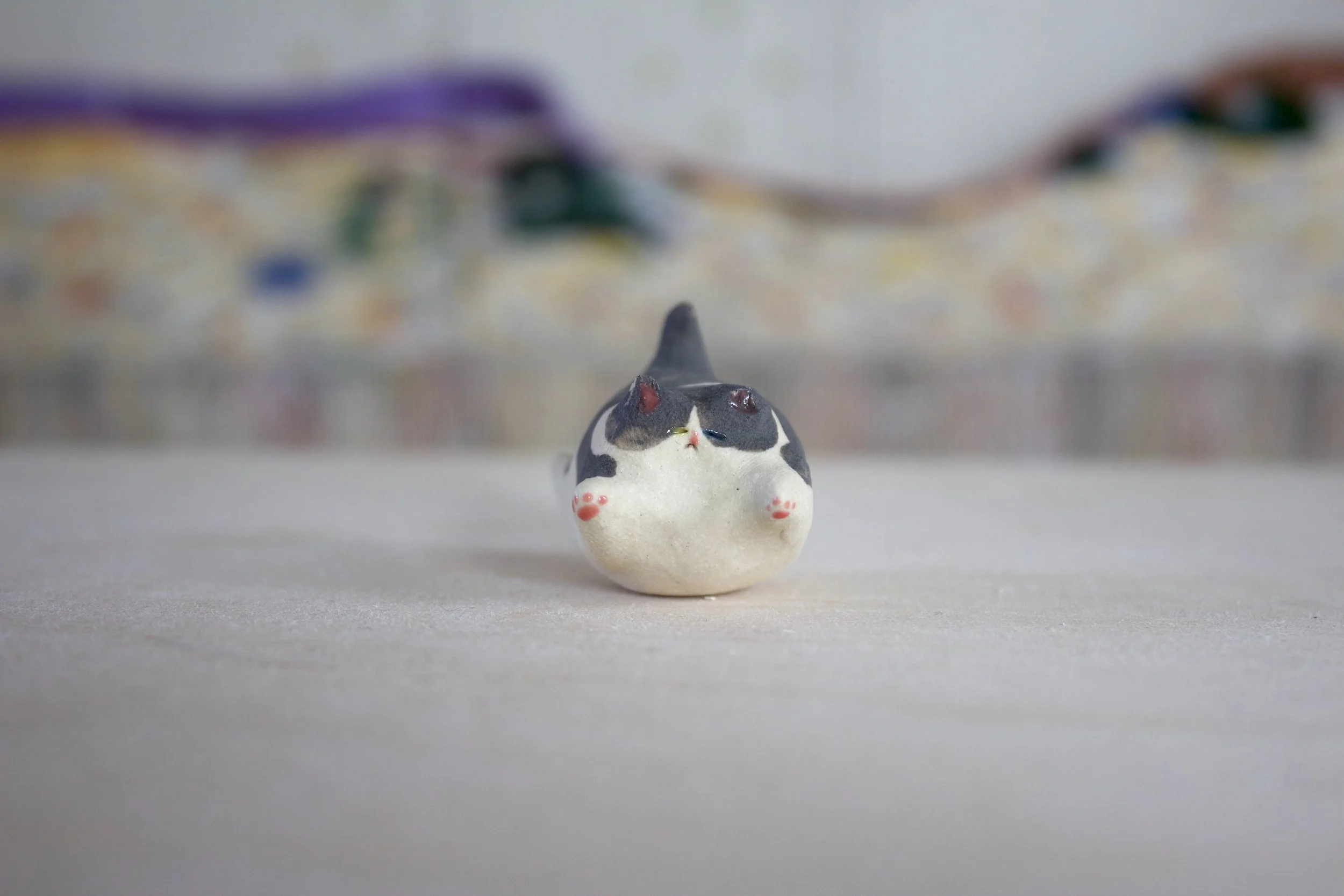Gray & White Cat – Handmade Cat Sculpture