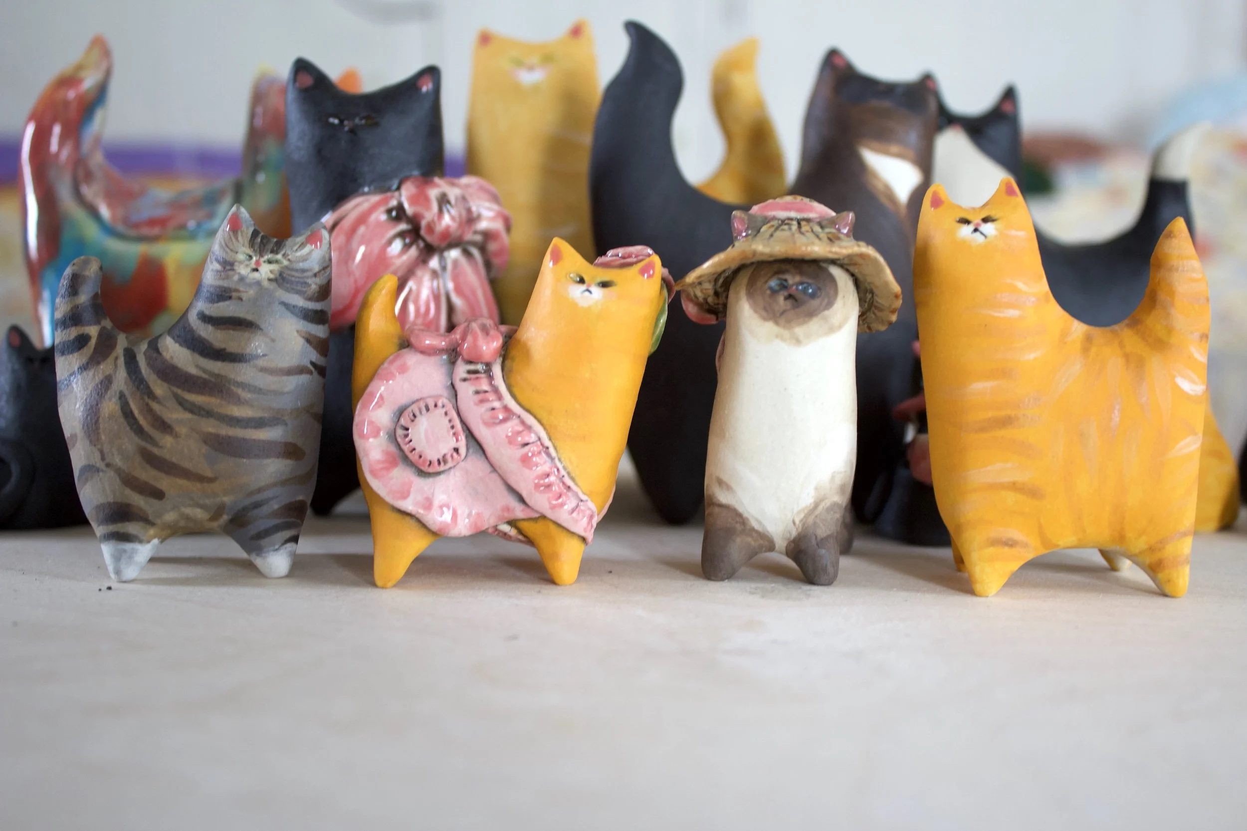 One of a kind handmade ceramic cat sculpture collection by Ruth Irving Studio.jpeg