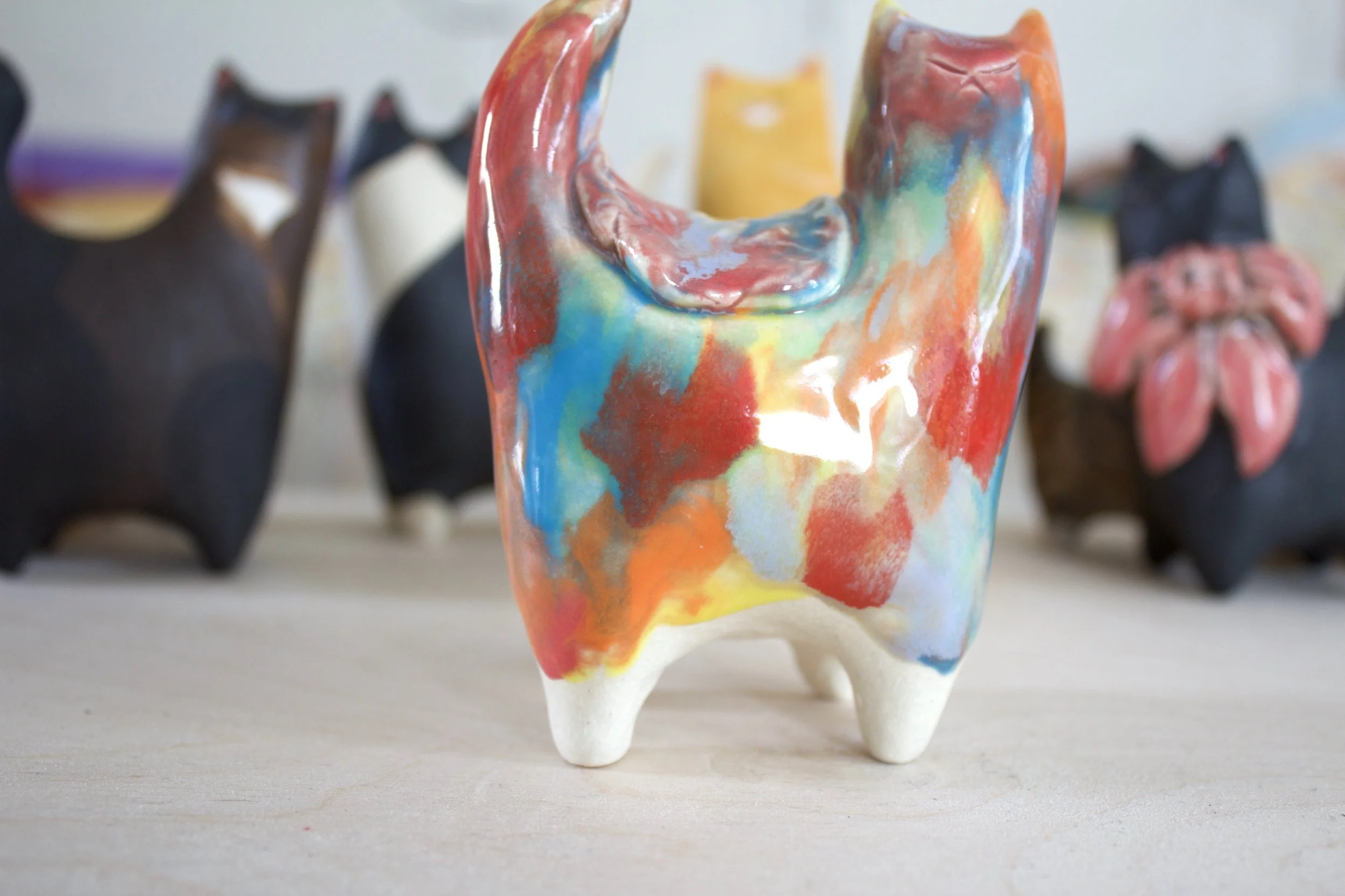 Goo Turtle ceramic sculpture colorful drippy handmade detail.jpeg