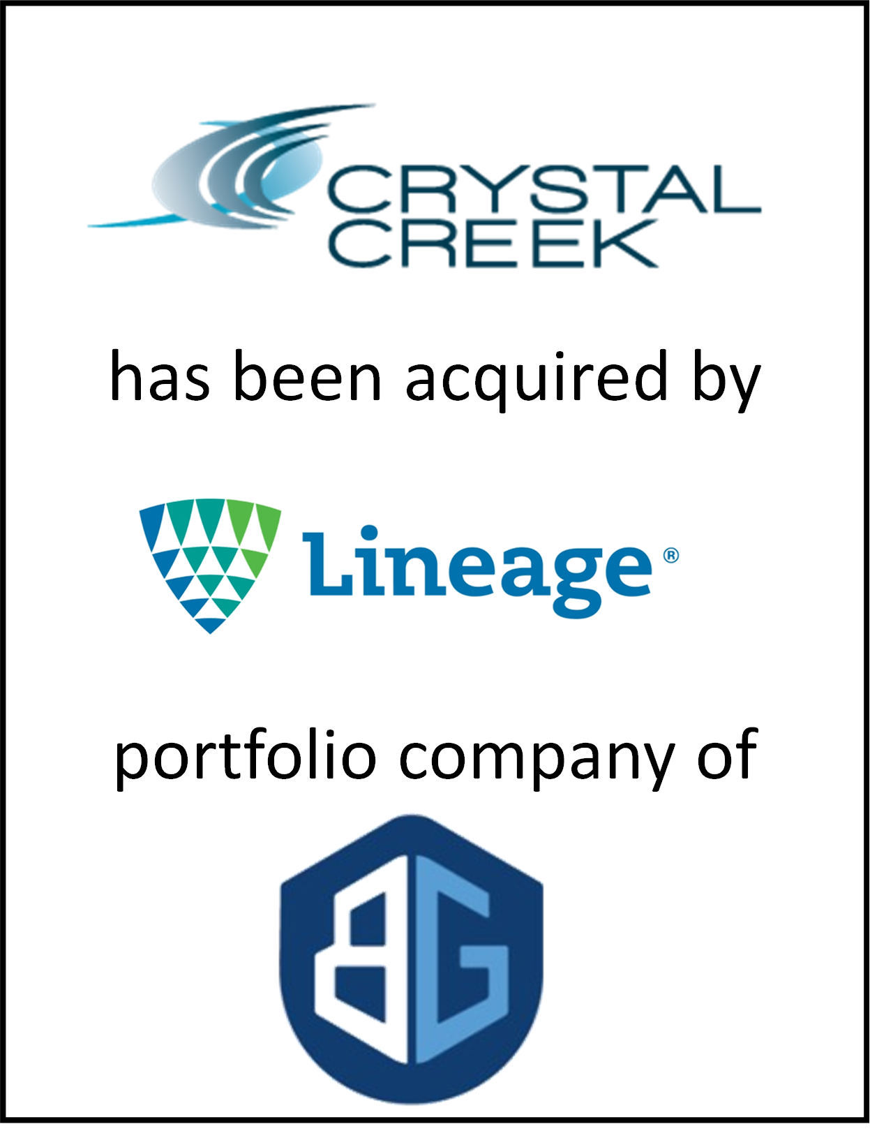 Crystal Creek Sale to Lineage Logistics