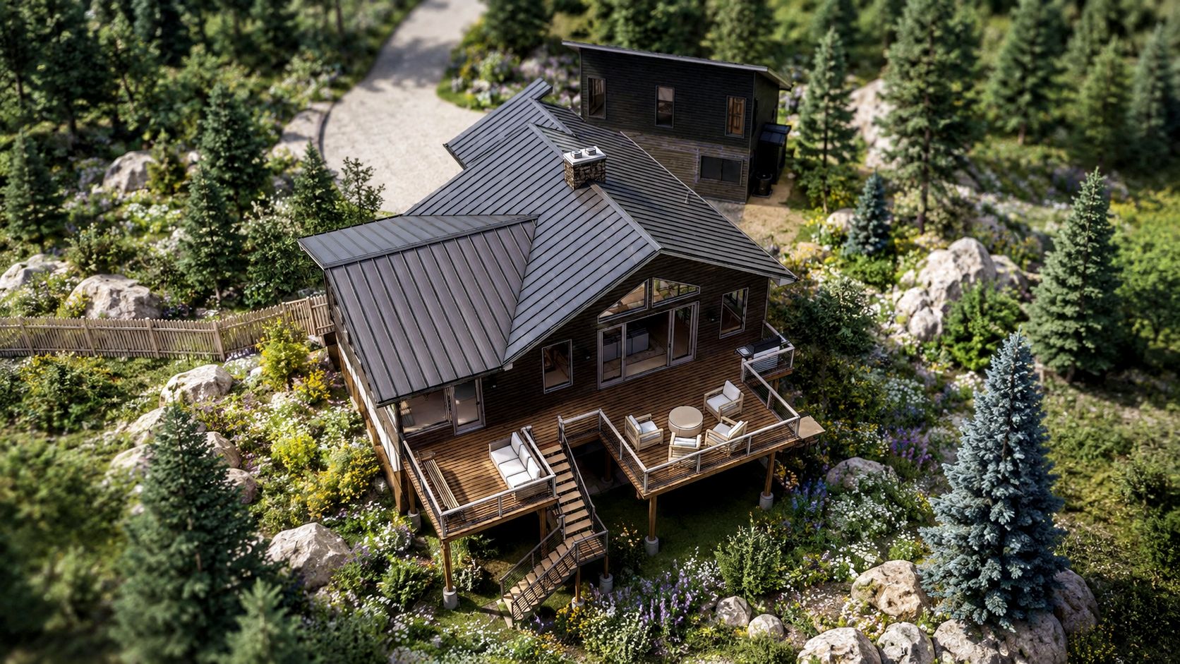 Evergreen, Colorado Remodel Birdseye View