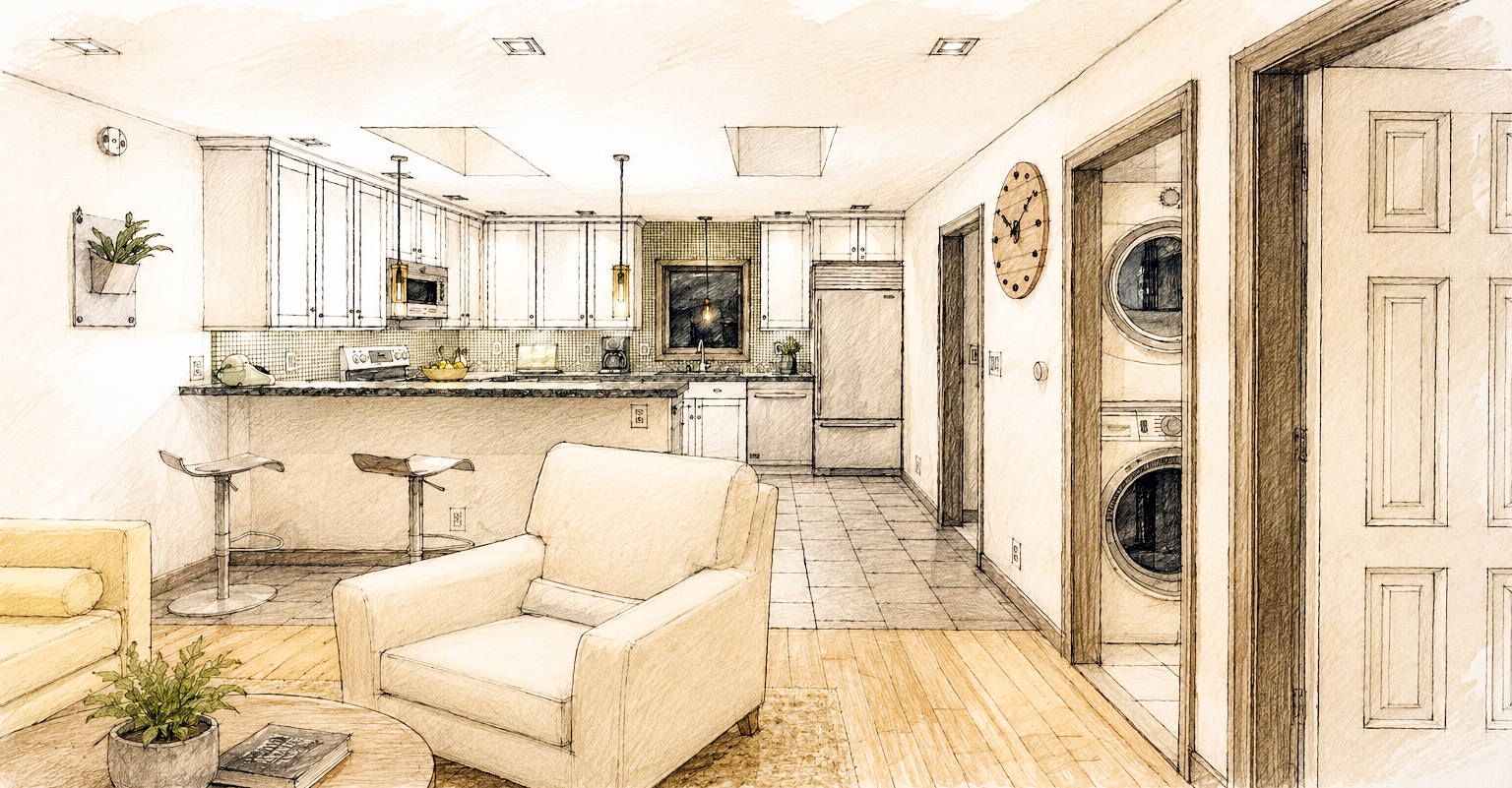 Sloan's Lake Denver ADU- Kitchen Study