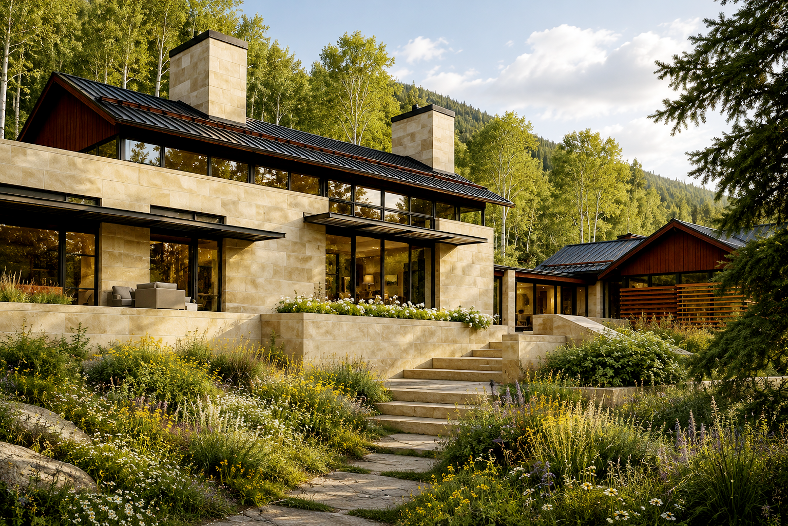 Aspen Homestead Residential Visualization with Michael Fuller Architects 